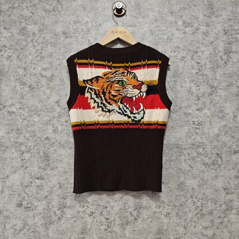 Gucci Gucci Tiger Head Knit Vest Size S / US 4 / IT 40 - 2 Thumbnail