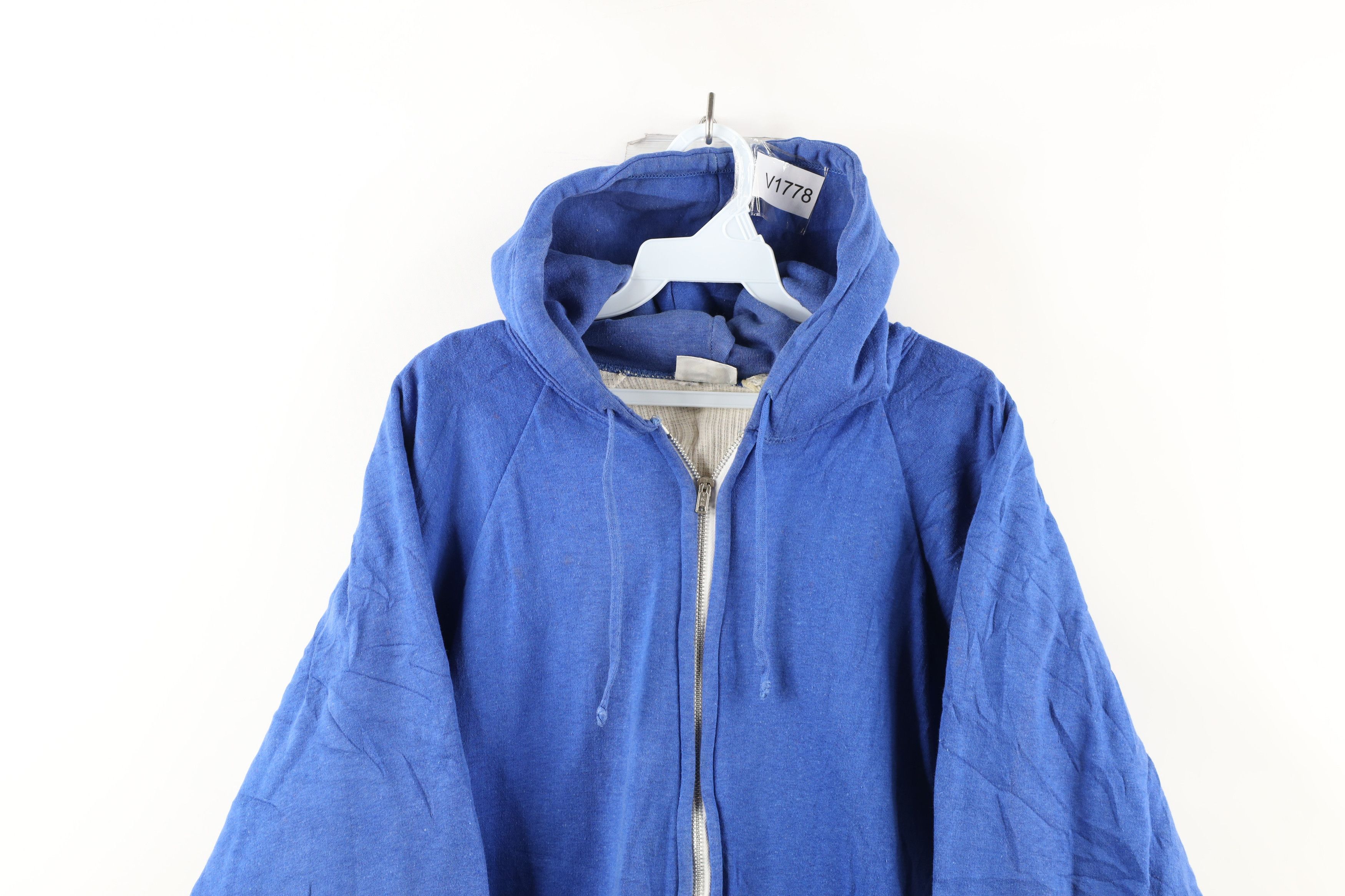Vintage Vintage 90s Streetwear Waffle Knit Lined Full Zip Hoodie Size ONE SIZE - 2 Thumbnail