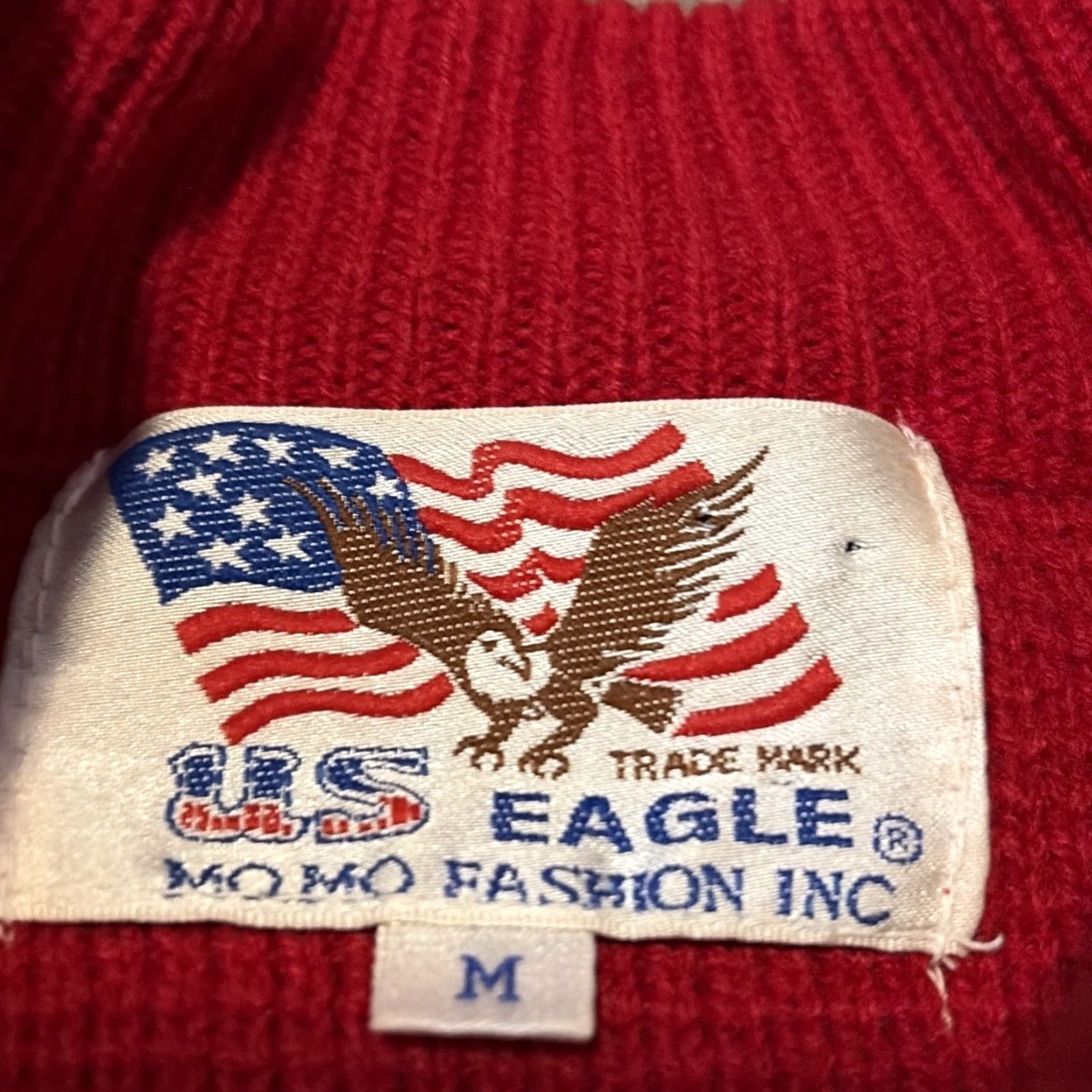 Vintage VINTAGE 80s Aquarius Embroidered Acrylic Knit Red Black White Sweater Medium Unisex Adults Mo Mo Fashion Inc Pullover Embroidered Knit Size US M / EU 48-50 / 2 - 7 Thumbnail