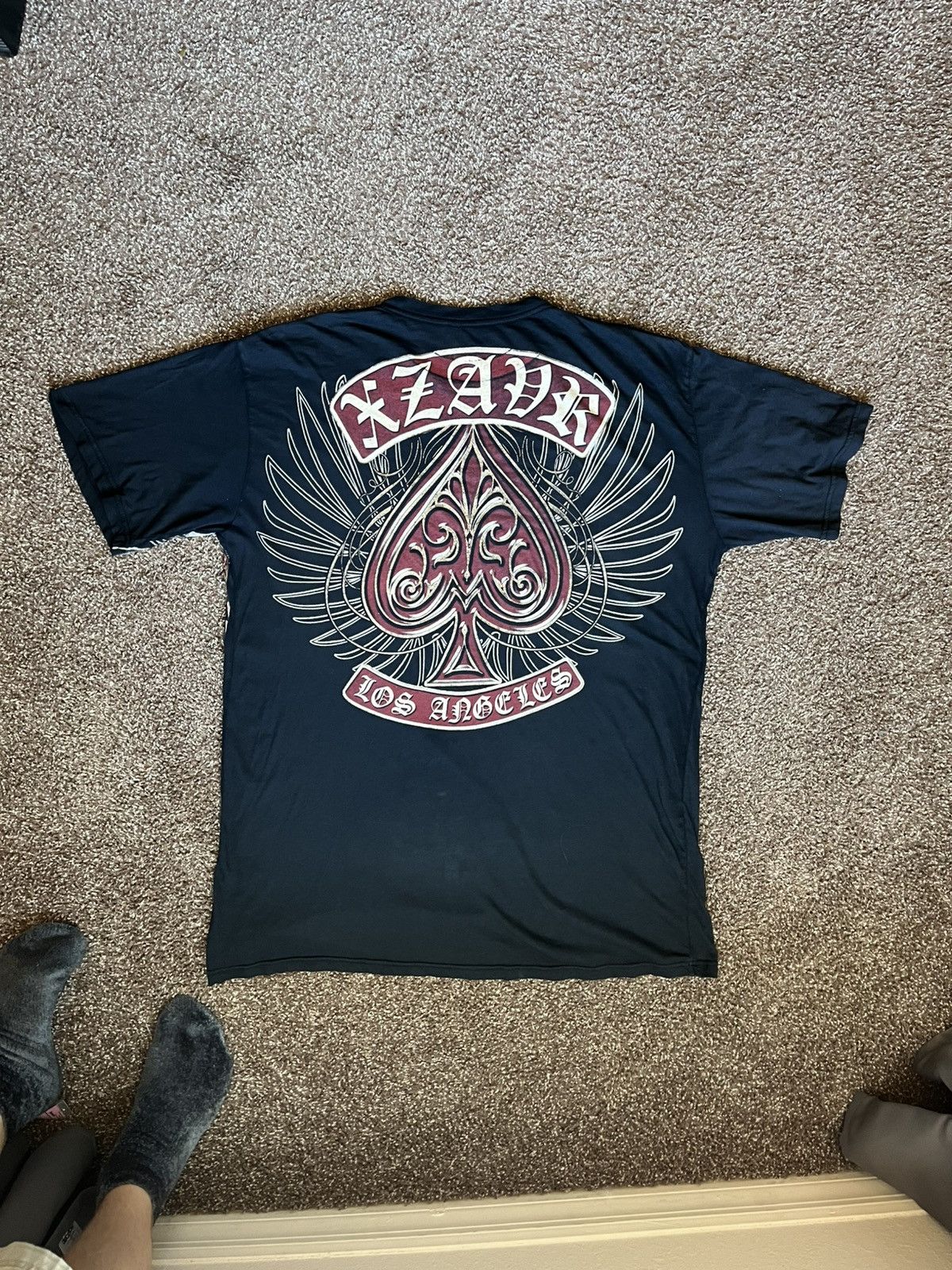 Affliction Xzavier Los Angeles Winged Spade Tee — 2XL Y2K Rhinestone Size US XXL / EU 58 / 5 - 3 Thumbnail