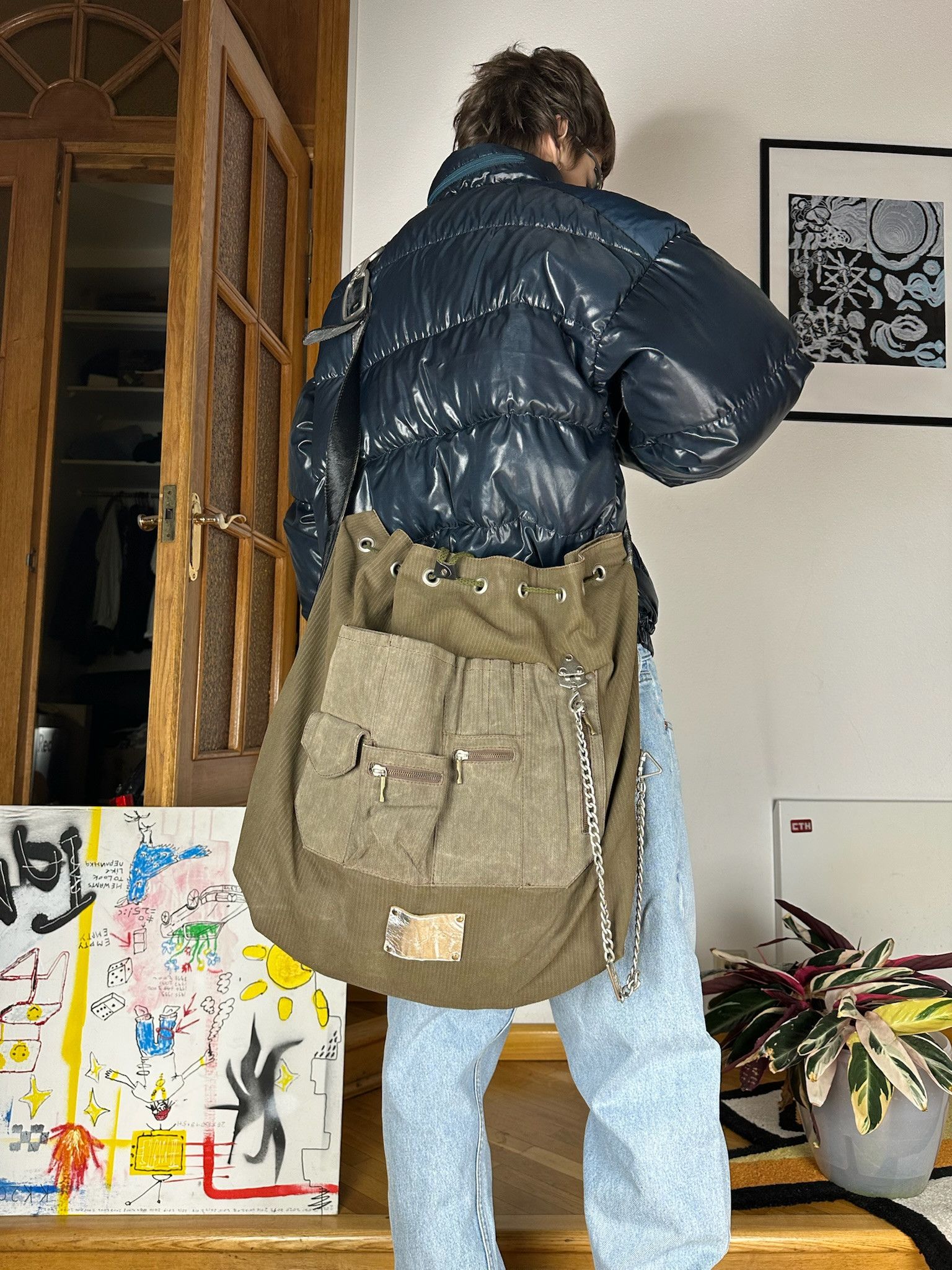 2000s Dolce & Gabbana Black army Cargo Shoulder Bag