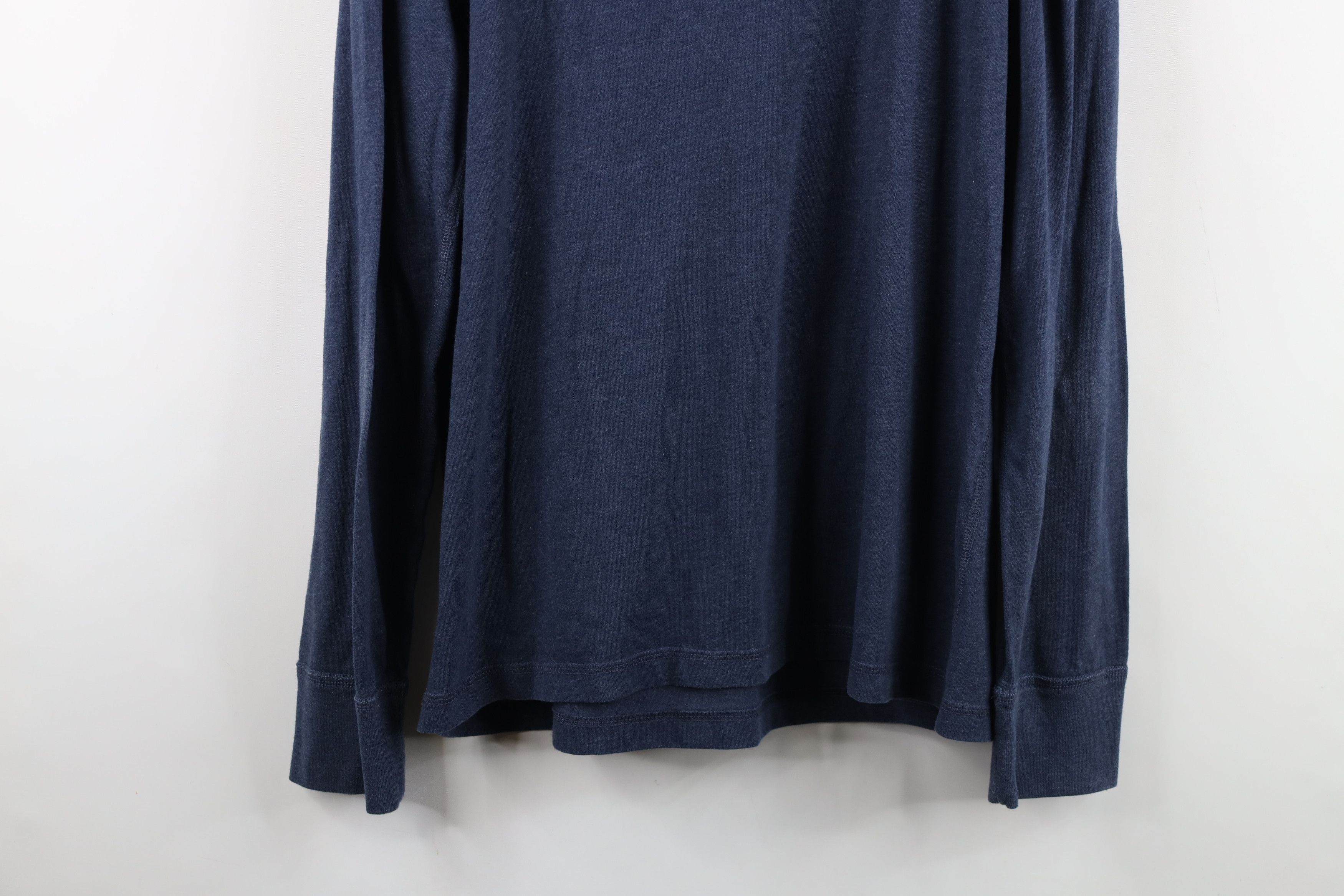 J.Crew J Crew Blank Knit Long Sleeve Henley T-Shirt Blue Cotton Size US L / EU 52-54 / 3 - 12 Thumbnail