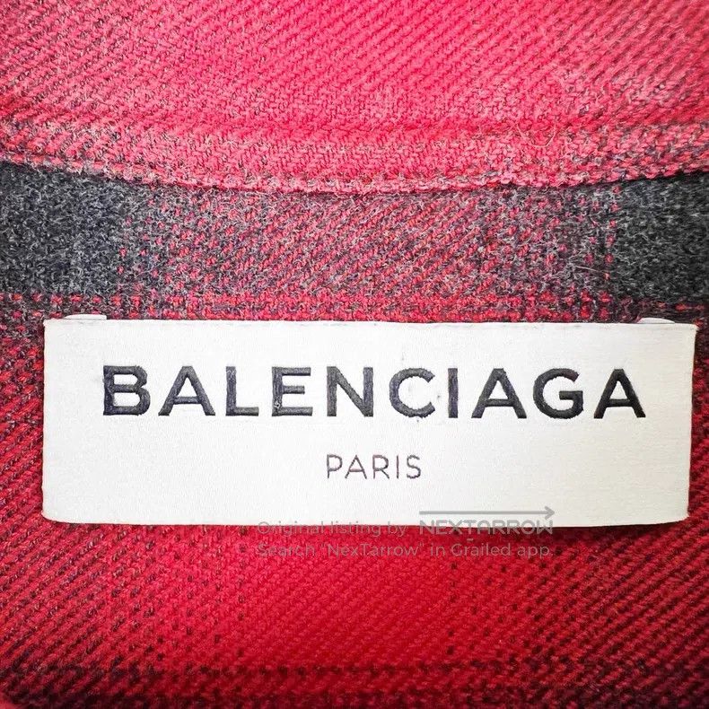 Balenciaga Balenciaga Red and White Checkered Flannel Bow Shirt Size XXS / US 00 / IT 34 - 4 Thumbnail