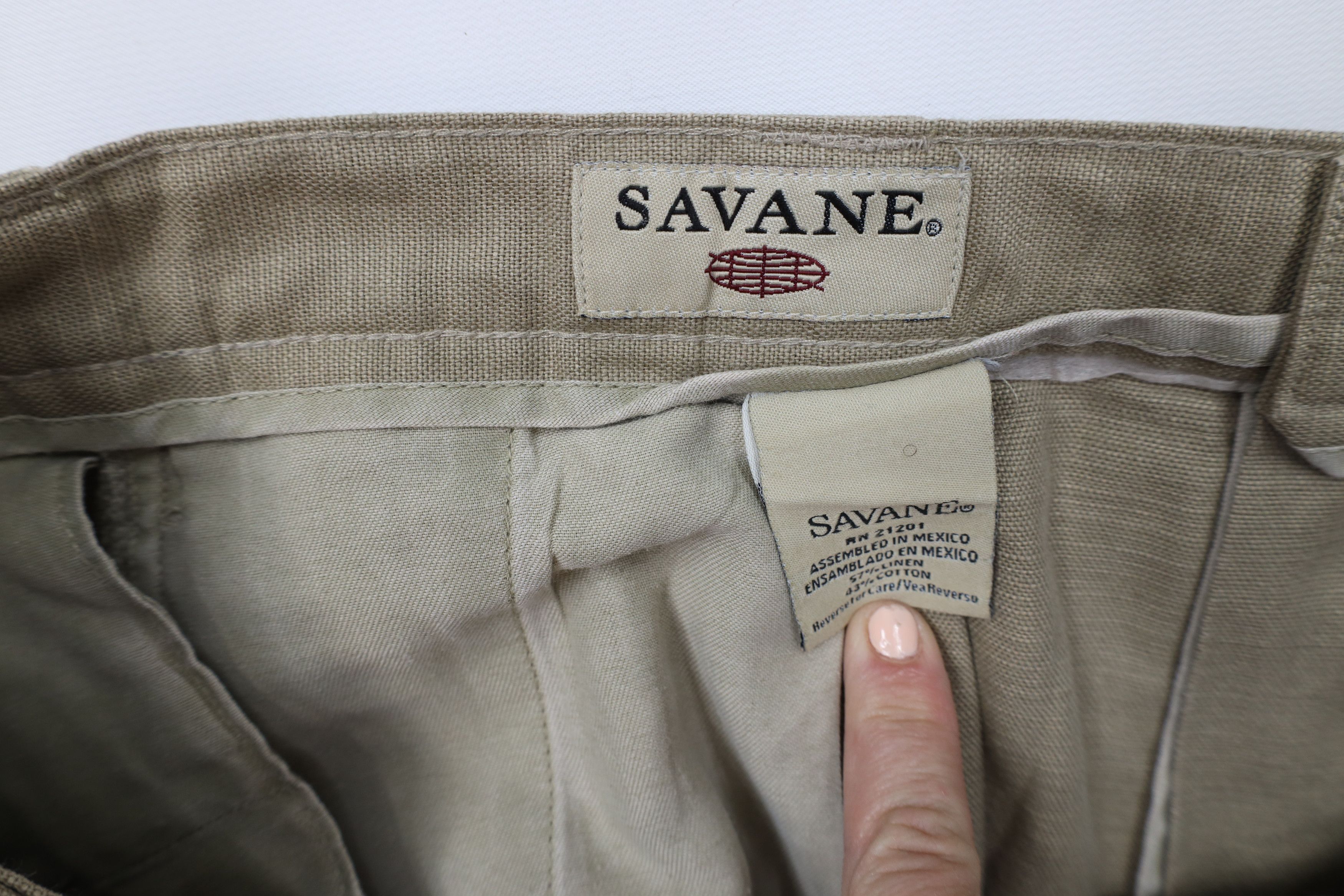 Vintage Vintage 90s Streetwear Linen Blend Cuffed Chino Pants Beige Size US 34 / EU 50 - 6 Thumbnail