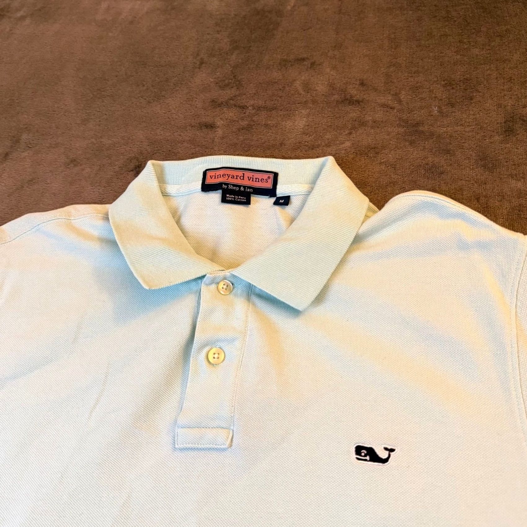 Vineyard Vines Vineyard Vines Polo Shirt Whale Logo Short Sleeve Mens M Blue 100% Cotton Knit Regular Button Embroidered Logo Casual Golf Tennis Walking Size US M / EU 48-50 / 2 - 2 Thumbnail
