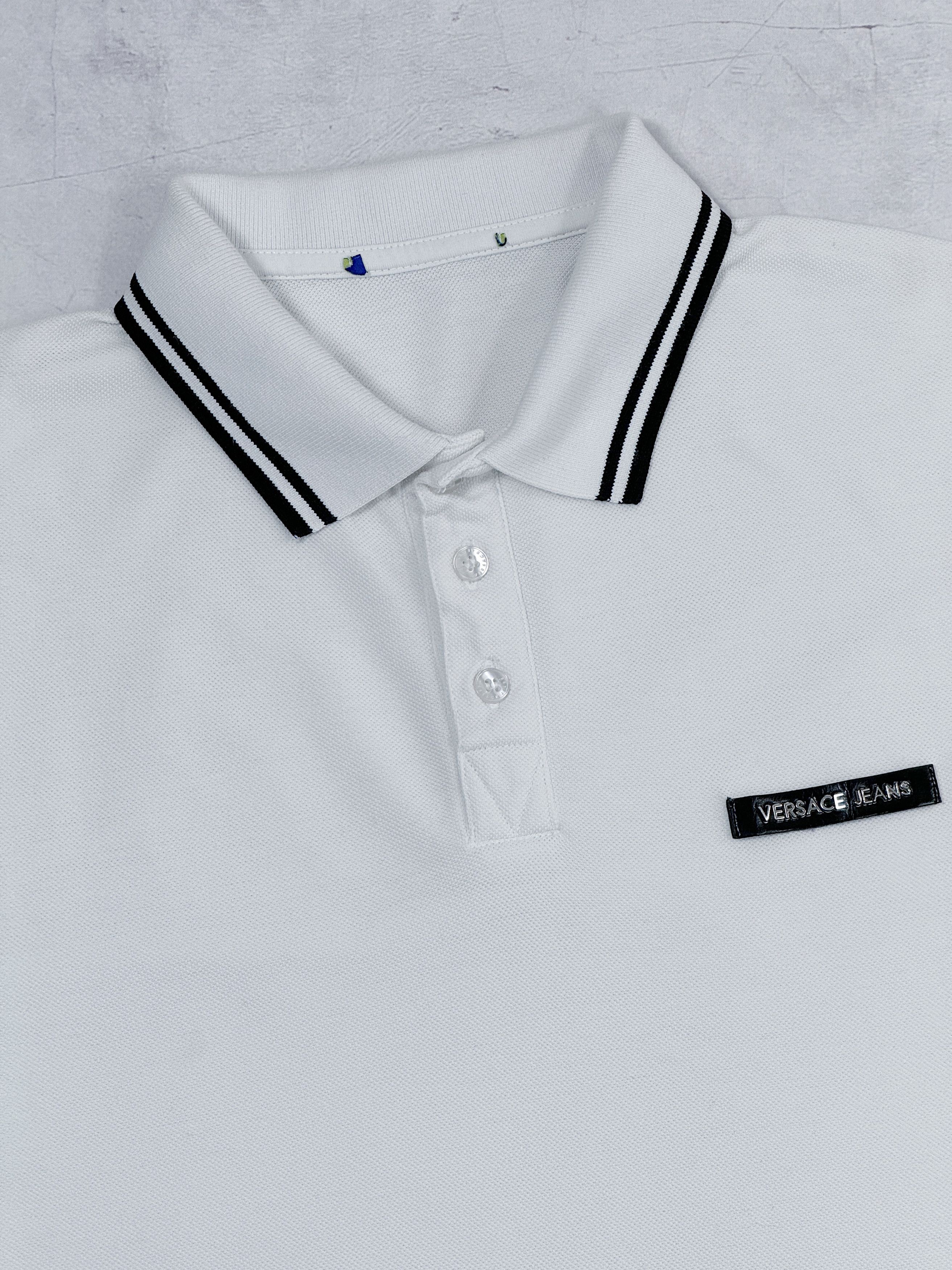 Versace Versace Jeans Polo T-Shirt White Color & Chest Leather Logo Size US S / EU 44-46 / 1 - 6 Thumbnail