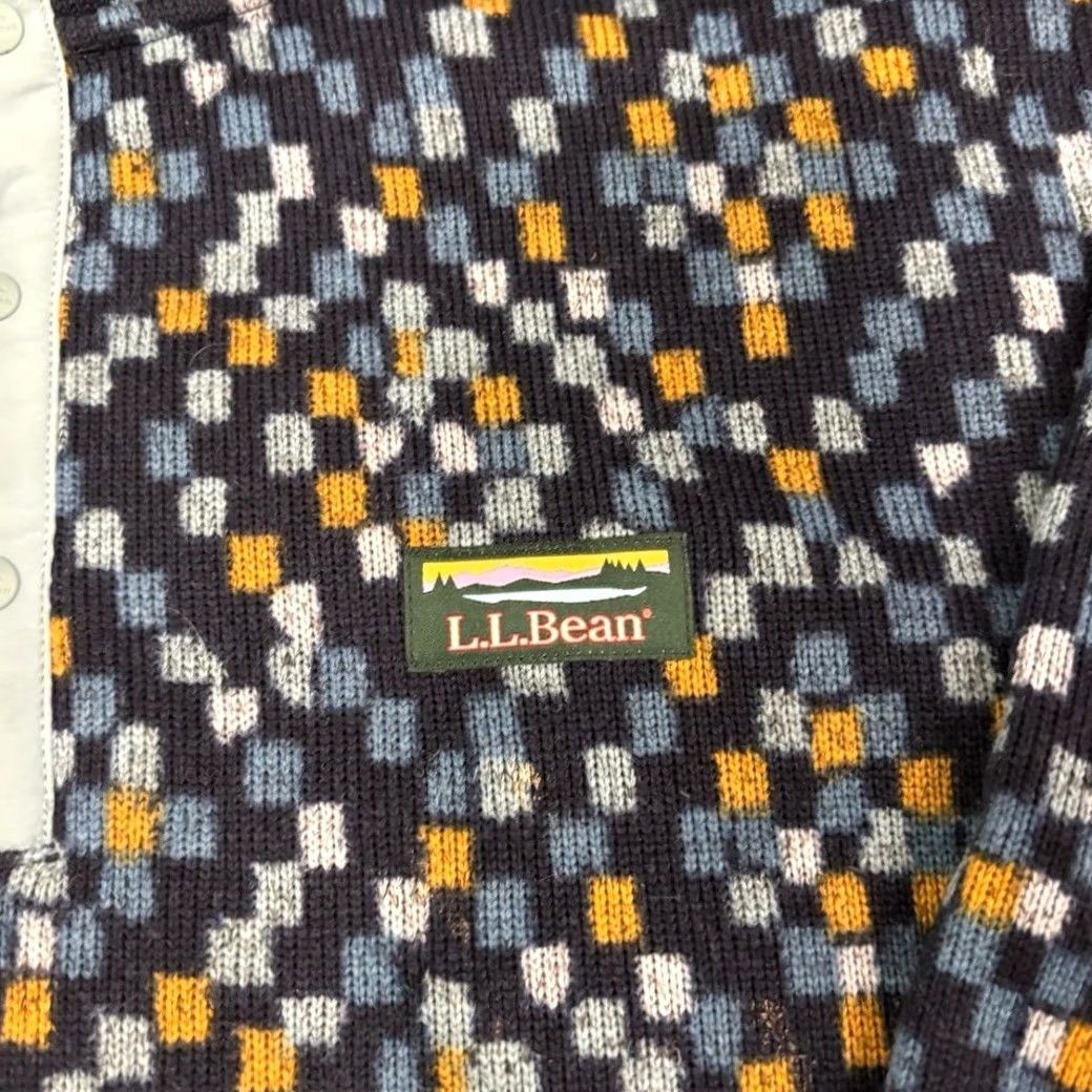 Vintage LL Bean Mens L Slightly Fitted Fleece Pullover Jacket - Blue - Geometric Size US L / EU 52-54 / 3 - 2 Thumbnail
