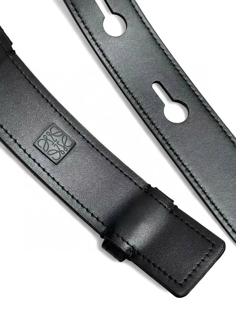Loewe LOEWE Black lettering logo embossed belt Size ONE SIZE - 6 Thumbnail
