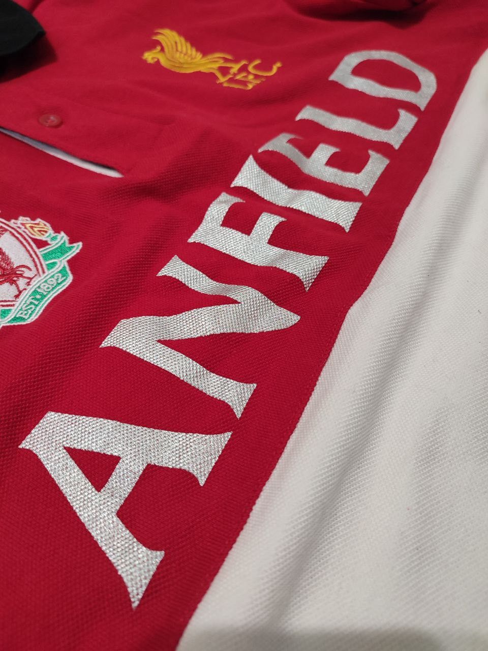 Other Soccer Polo T shirt LFC Liverpool team ,big logo embroidered Size US L / EU 52-54 / 3 - 7 Thumbnail