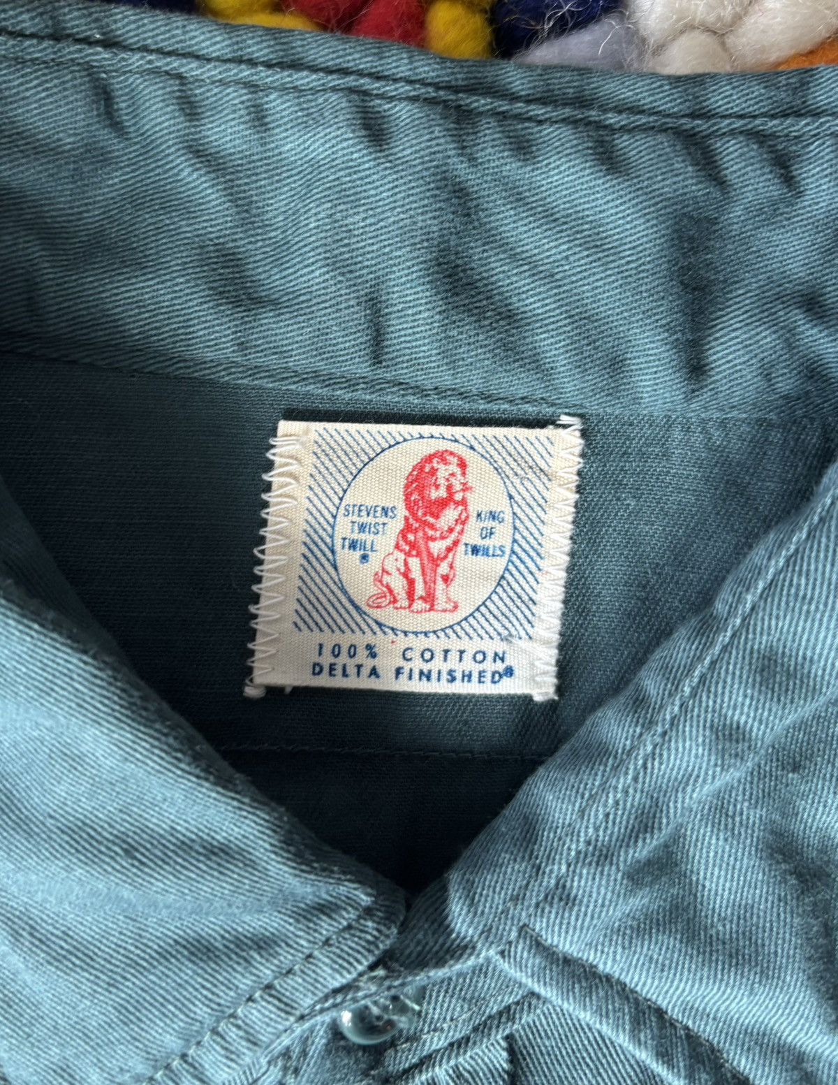 Vintage 1950s Stevens Twist Twill Union Made Work Shirt Size US L / EU 52-54 / 3 - 4 Thumbnail