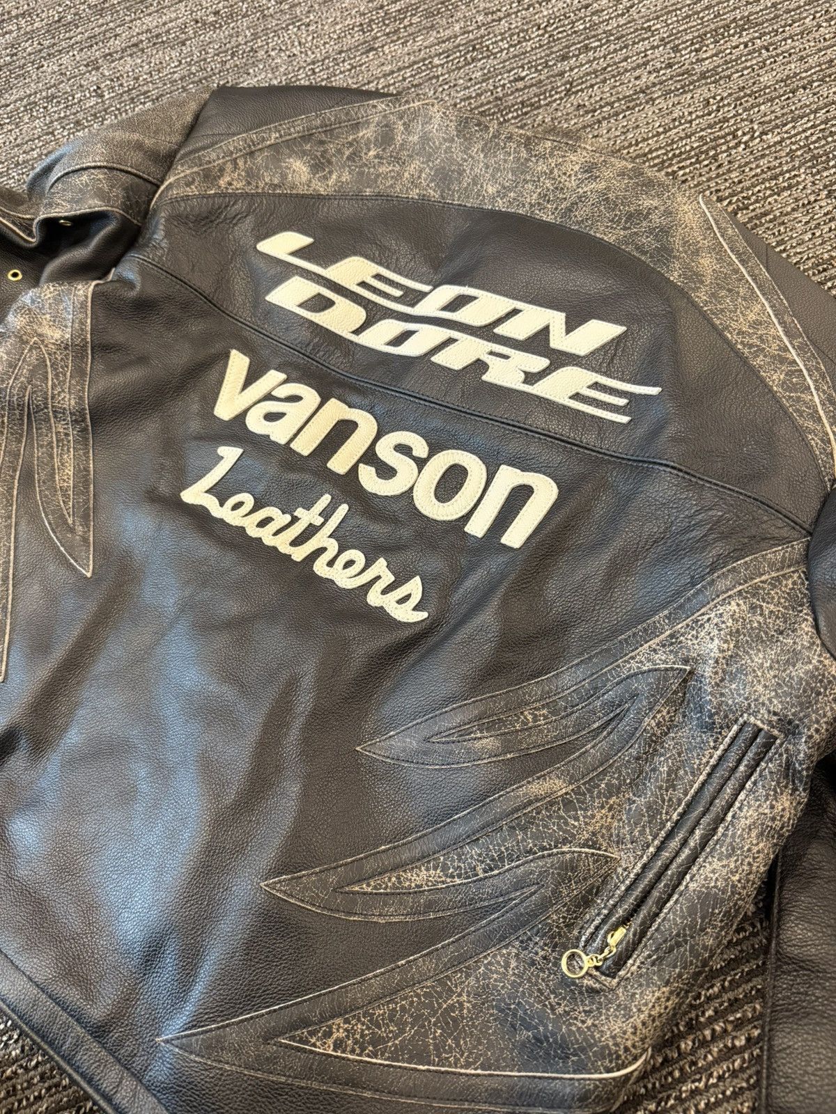 Aime Leon Dore × Vanson Leathers Aime Leon Dore X Vanson Distressed Leather Moto Jacket Size US M / EU 48-50 / 2 - 9 Thumbnail