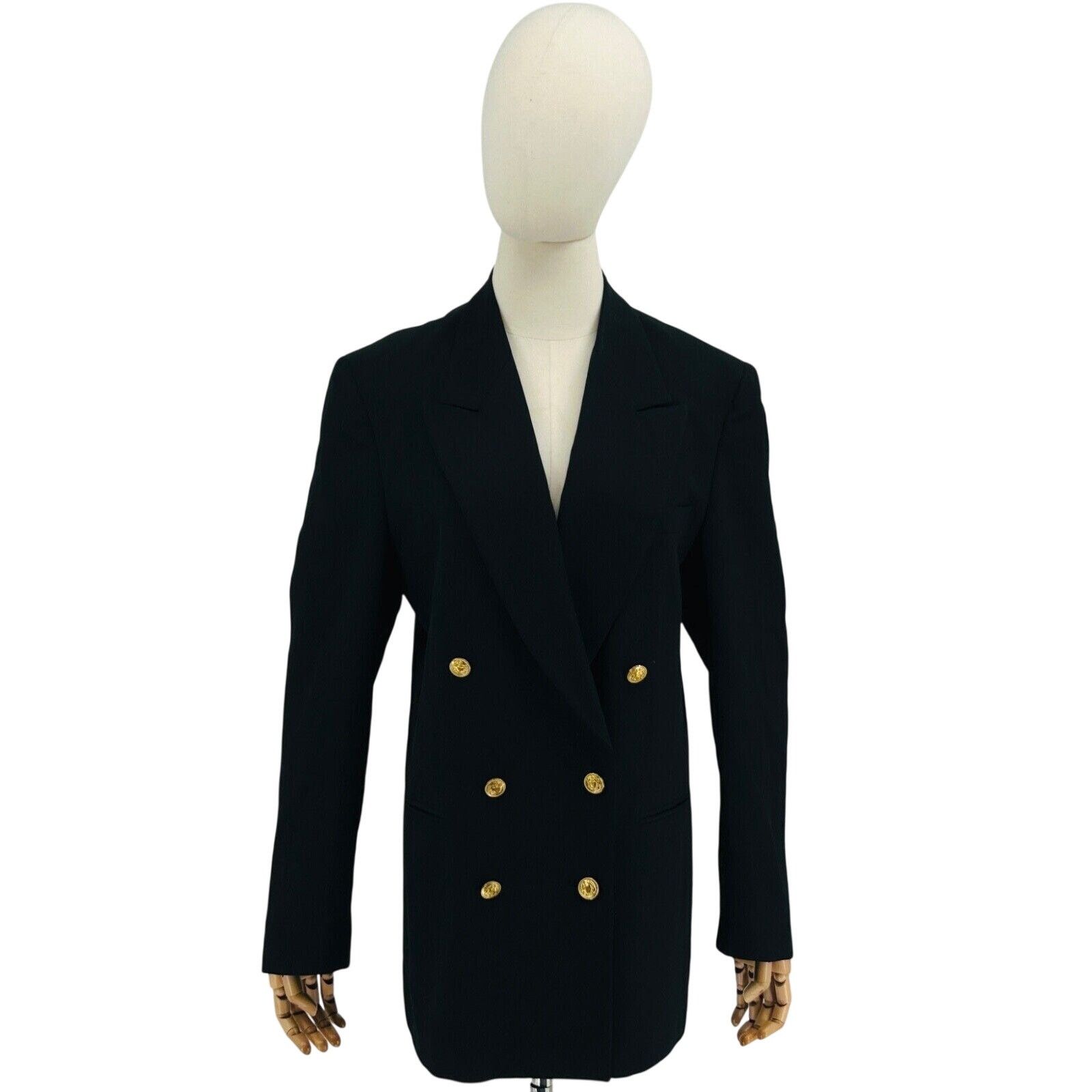 J. Peterman Vintage 90s J. Peterman Black 100% Wool Blazer Tuxedo Jacket Size M / US 6-8 / IT 42-44 - 1 Thumbnail