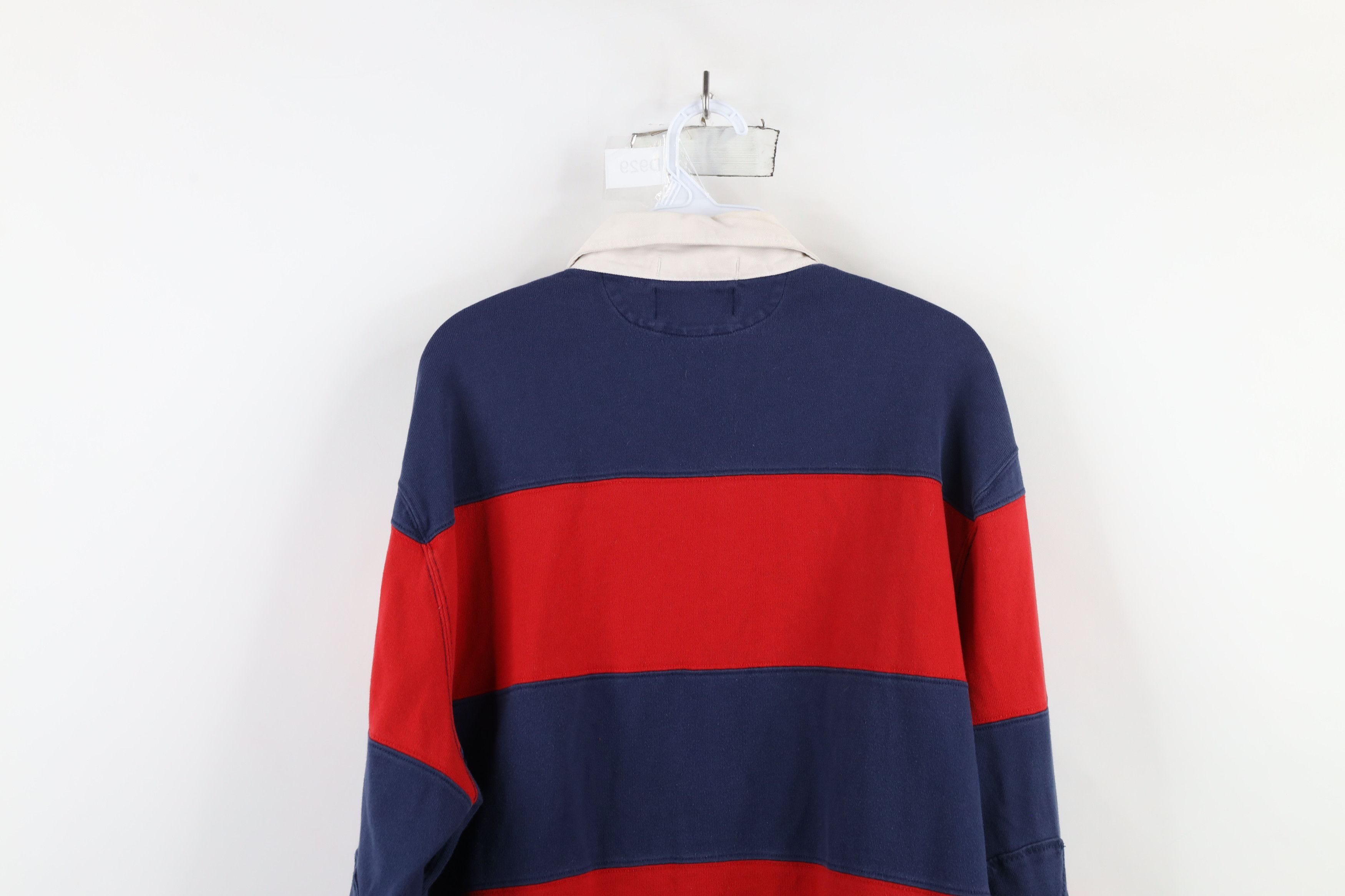 Ralph Lauren × Vintage Vintage 90s Ralph Lauren Elbow Patch Long Sleeve Rugby Polo Size US L / EU 52-54 / 3 - 12 Thumbnail