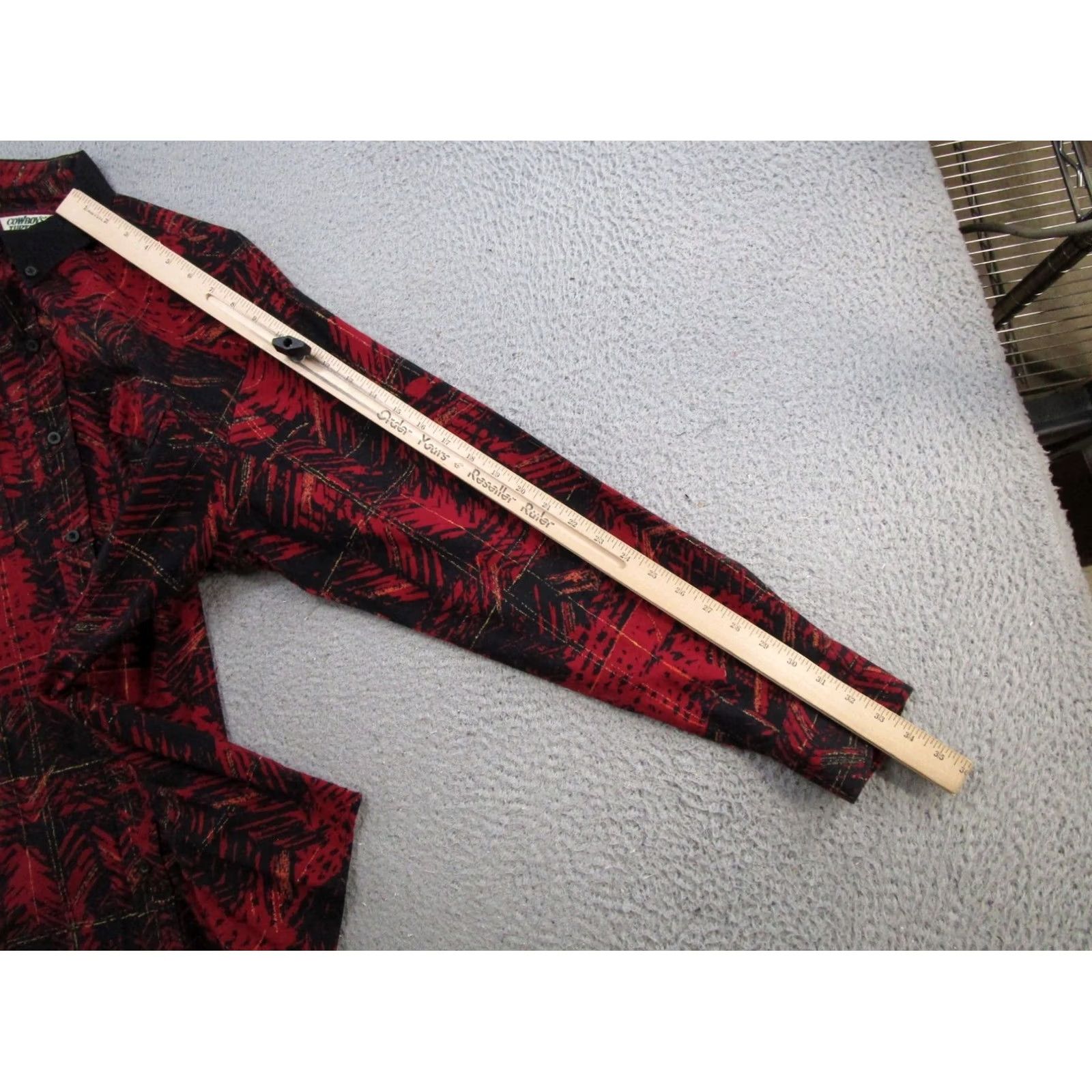 Vintage VTG 90s Cowboy Turtle Geometric Long Sleeve Button Shirt Size L Red Cotton Western Mens Size US L / EU 52-54 / 3 - 7 Thumbnail