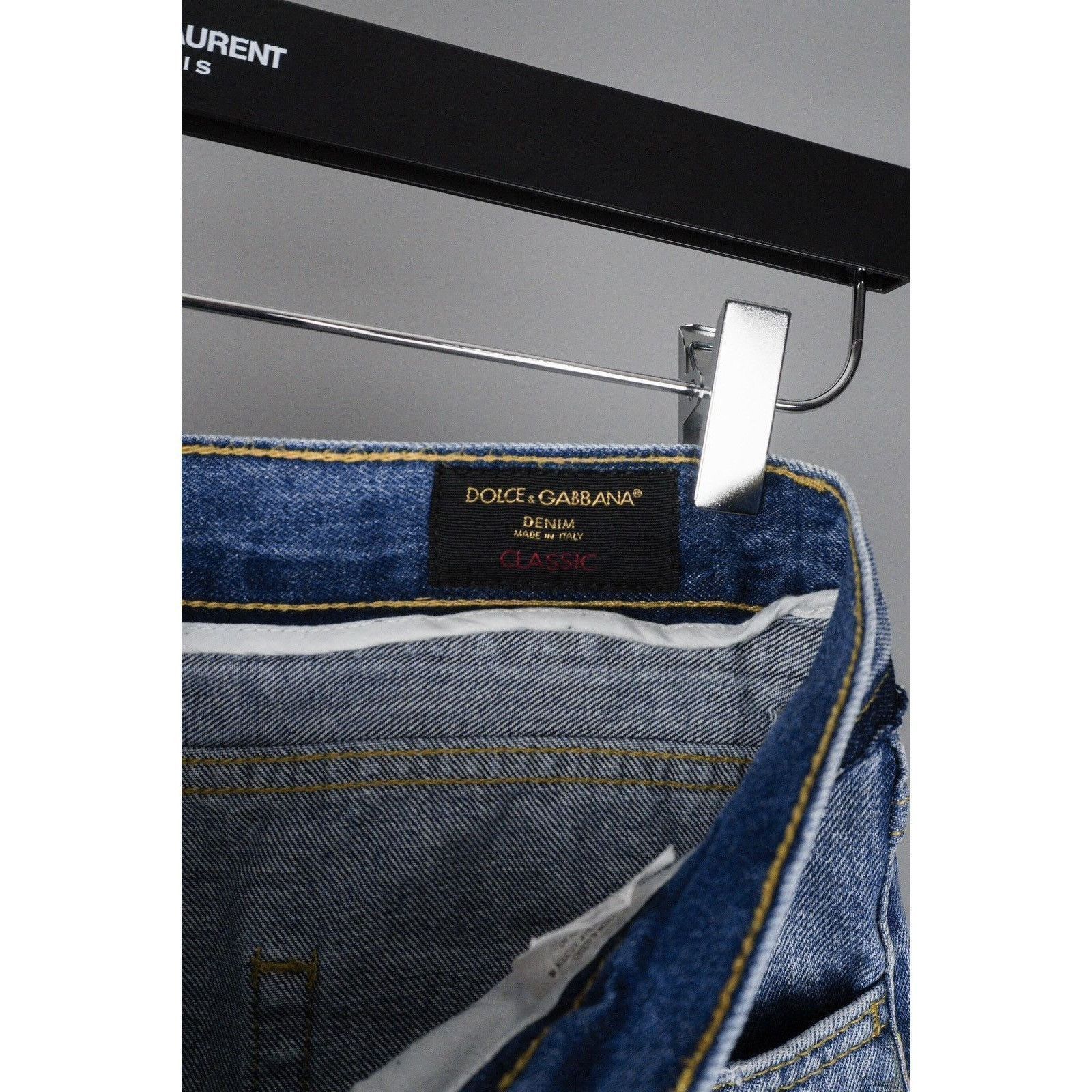 Dolce & Gabbana Dolce gabbana light blue printed ripped denim pants jeans Size US 30 / EU 46 - 11 Thumbnail