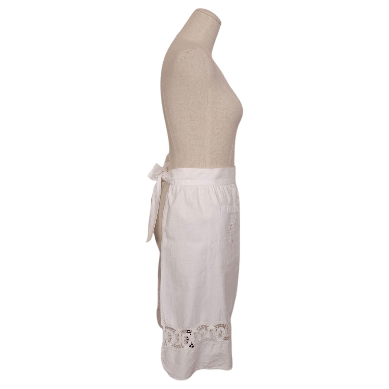Other Belgian Battenburg Lace Cotton Half Apron White Size ONE SIZE - 4 Thumbnail