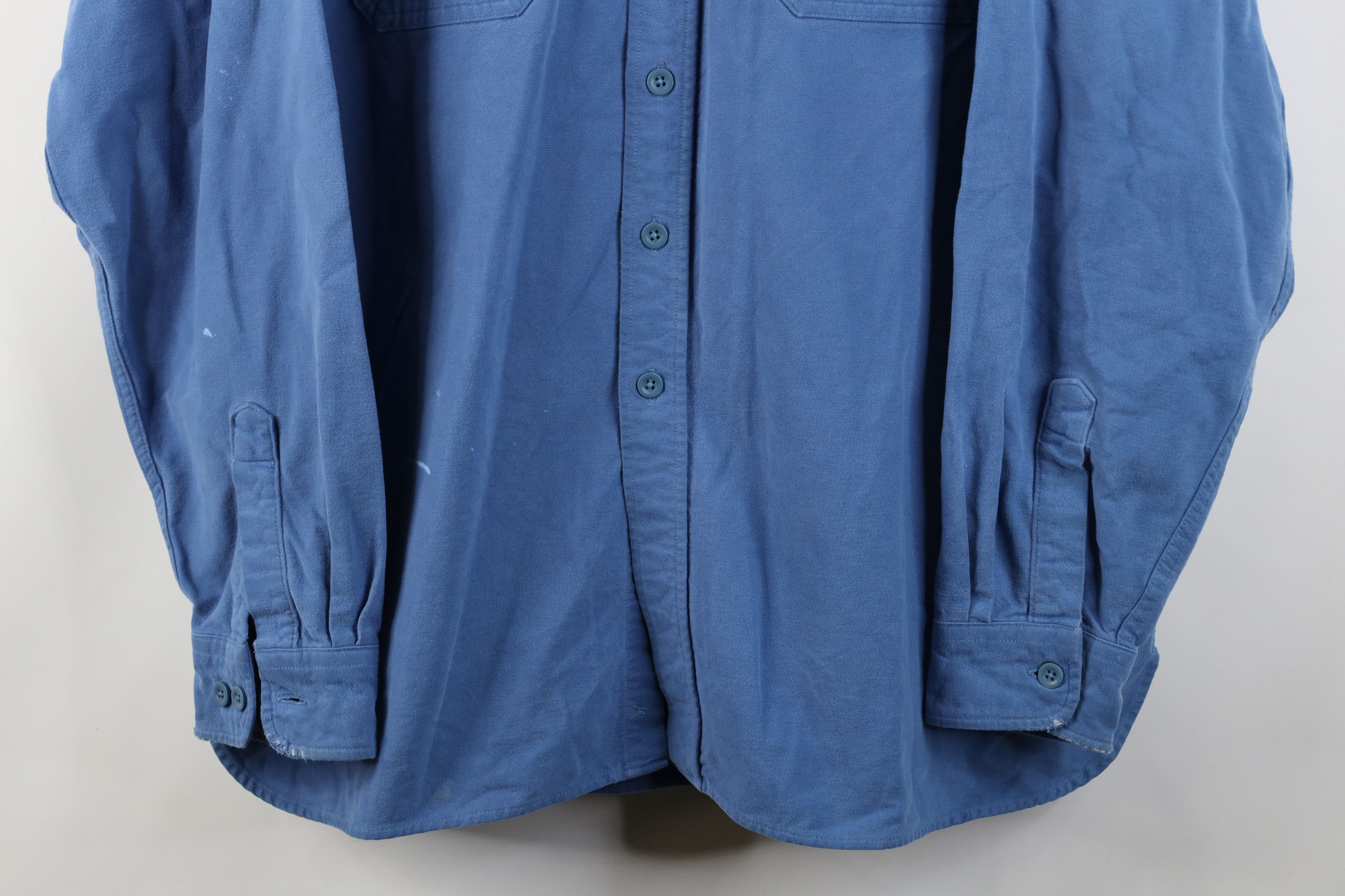 L.L. Bean Vintage LL Bean Chamois Cloth Collared Button Shirt Blue Size US XXL / EU 58 / 5 - 3 Thumbnail