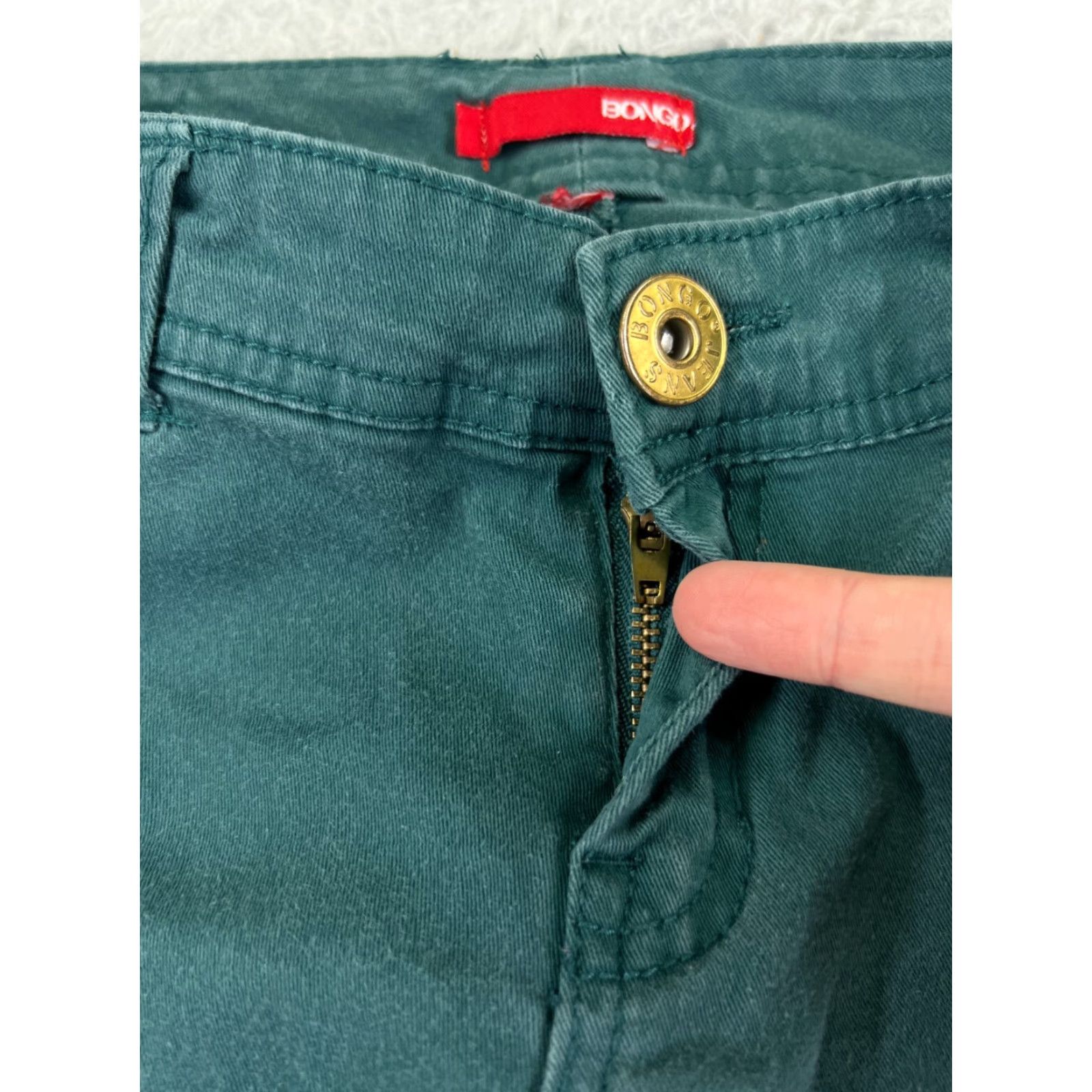Vintage Bongo Jeans Jeans 29 Regular 29 Green Cotton Denim 5-Pocket Straight Rise Low Zip Fly Inseam 27 PantWomen 29x27 Size 29" - 5 Thumbnail