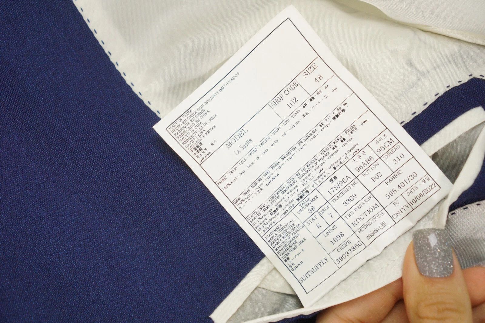 Suitsupply Men Suitsupply Suit La Spalla Wool Vitale Barberis Blue US38 Size 38R - 6 Thumbnail