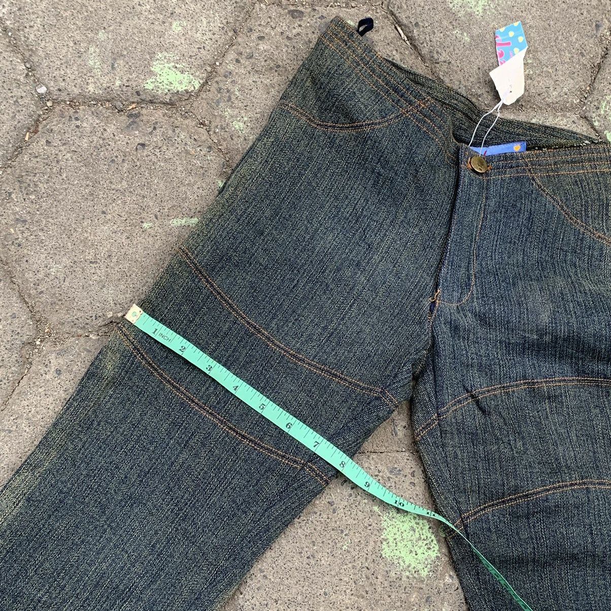 Japanese Brand Deep to deep flare jeans mix leather pocket Size 27" / US 4 / IT 40 - 16 Thumbnail