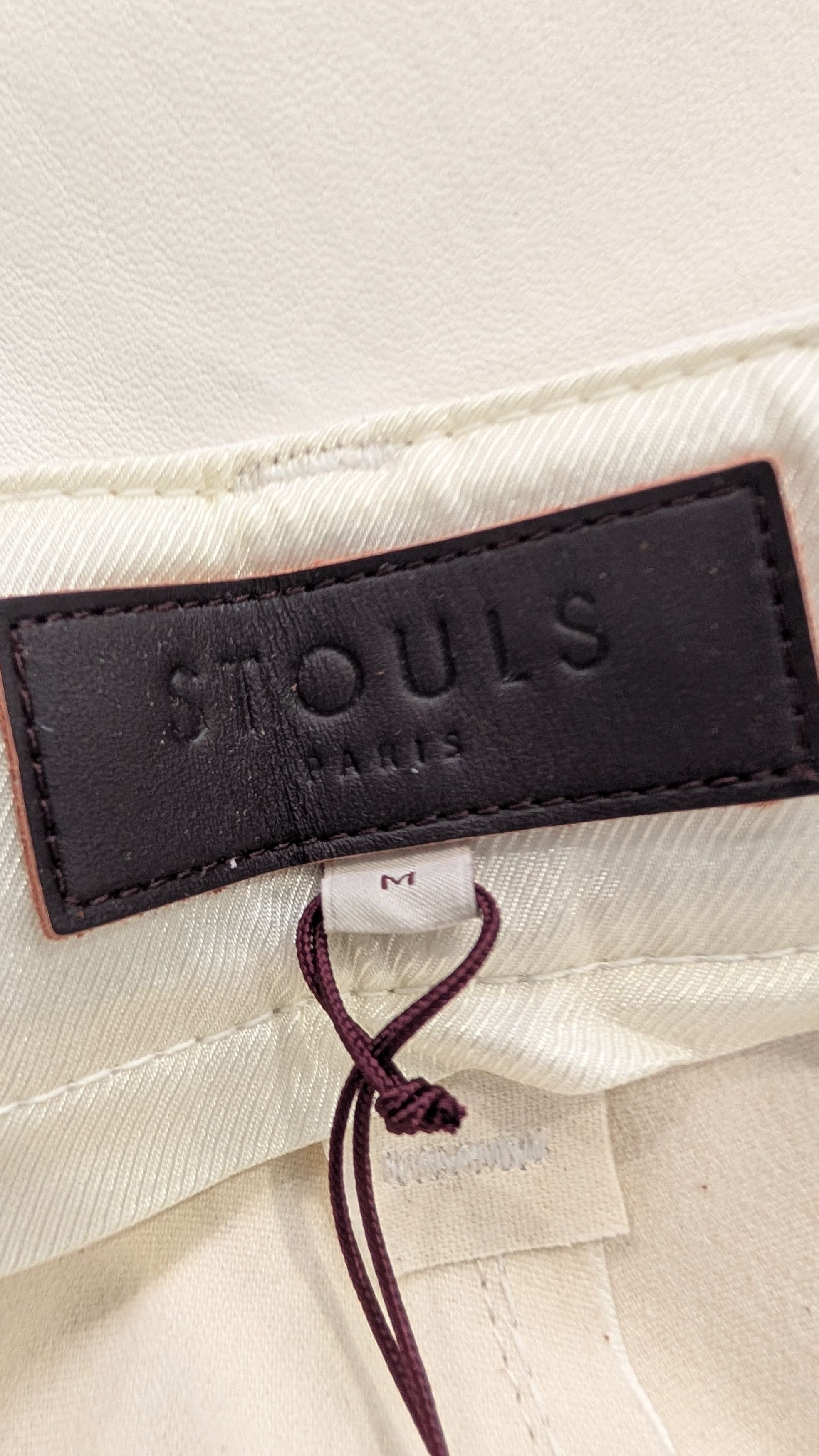 Other STOULS Paris Lilou White Lambskin Leather Pants Wide Leg Size 30" / US 8 / IT 44 - 4 Thumbnail
