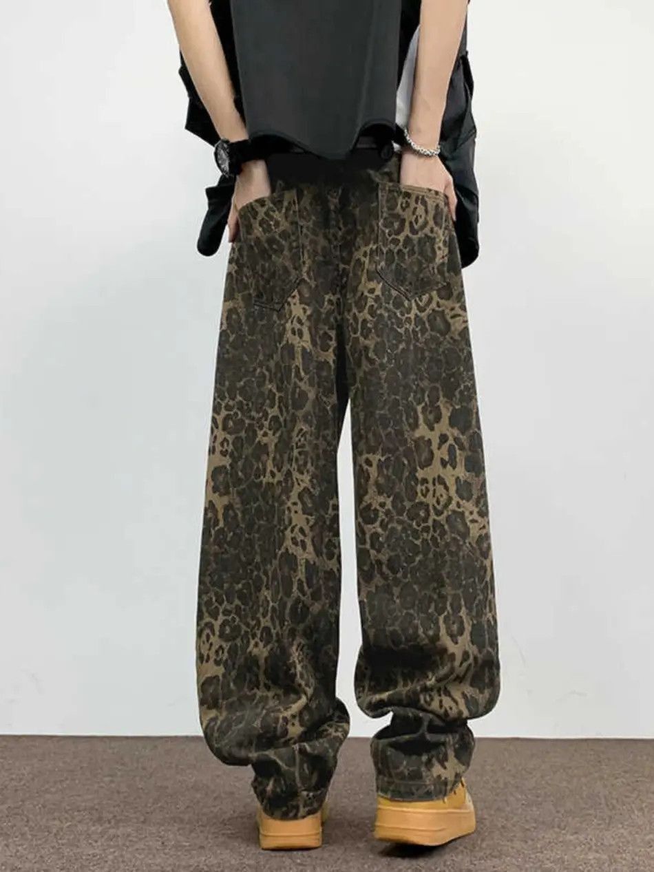 Japanese Brand Retro drape leopard print jeans Size US 32 / EU 48 - 4 Thumbnail