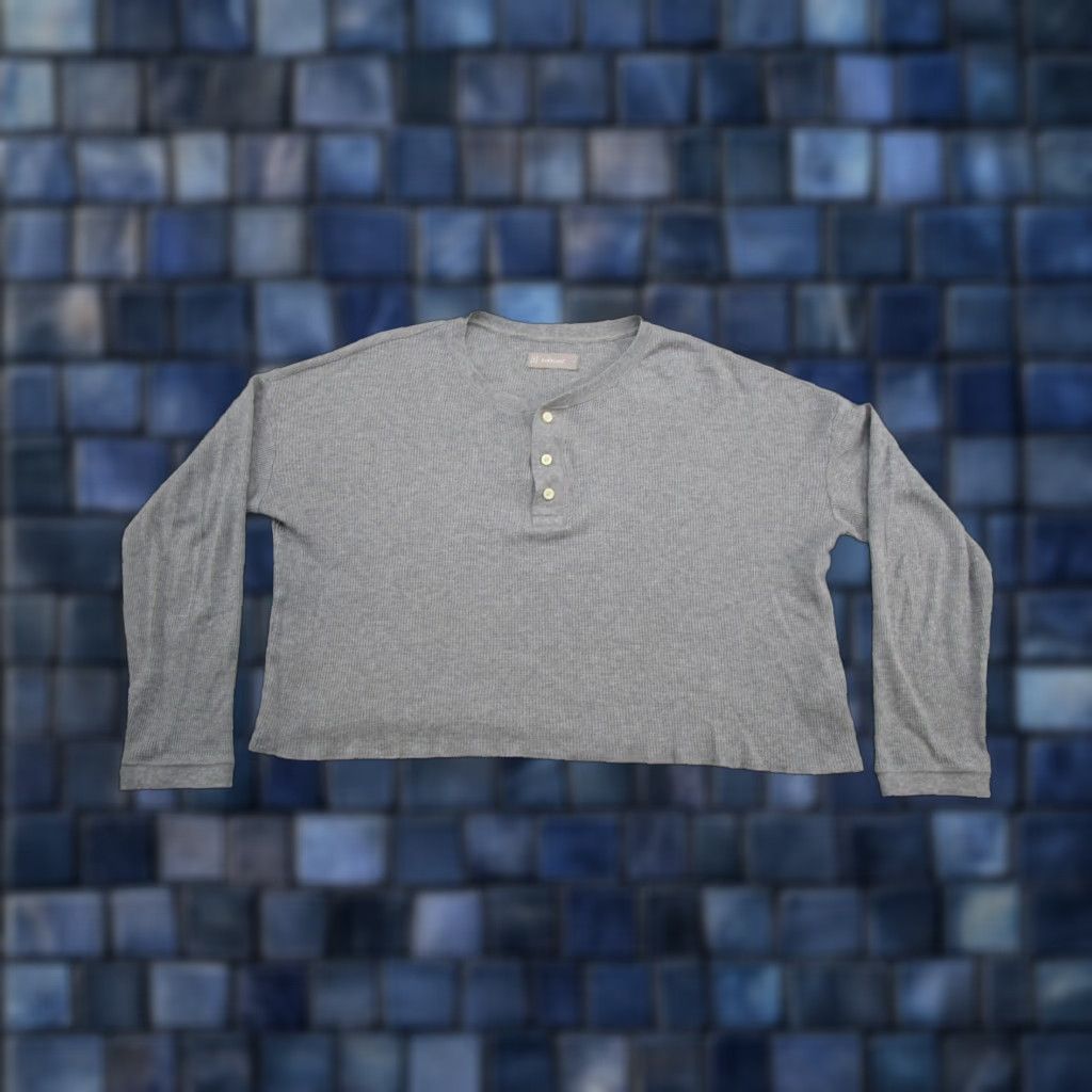 Everlane Everlane Women's Gray Thermal Henley Long Sleeve Oversized Fit Shirt Size S Read Size S / US 4 / IT 40 - 1 Thumbnail