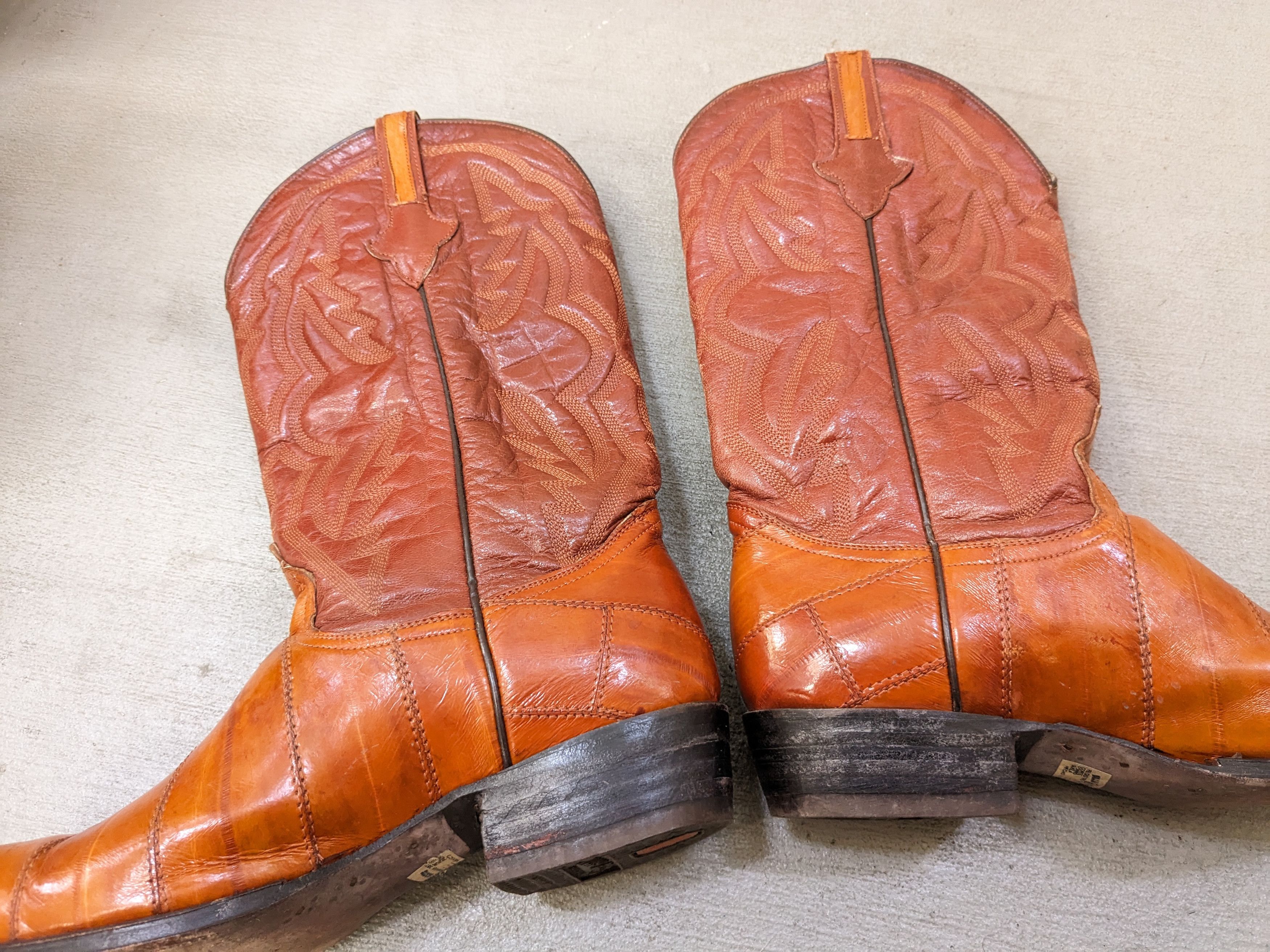 Vintage Cowboy Boots Brown Size 10 Eel Leather Botas Mexico Size US 10 / EU 43 - 12 Thumbnail