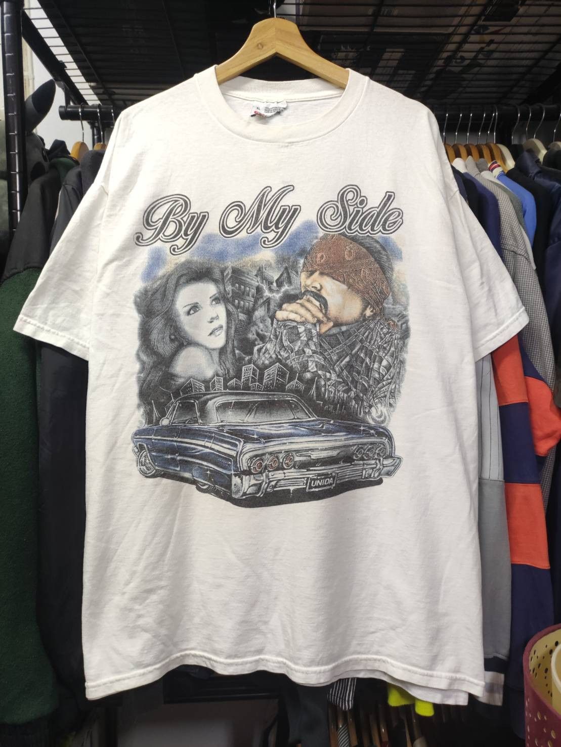 Rap Tees Vtg 00's Low Rider " By My Side " Chicano Style T-Shirt Size US XL / EU 56 / 4 - 2 Thumbnail