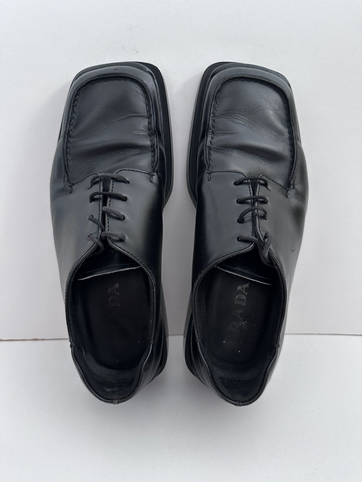 Prada PRADA Black Leather Vintage 90s Shoes Mens 7 1/2 Size US 7.5 / EU 40-41 - 14 Thumbnail