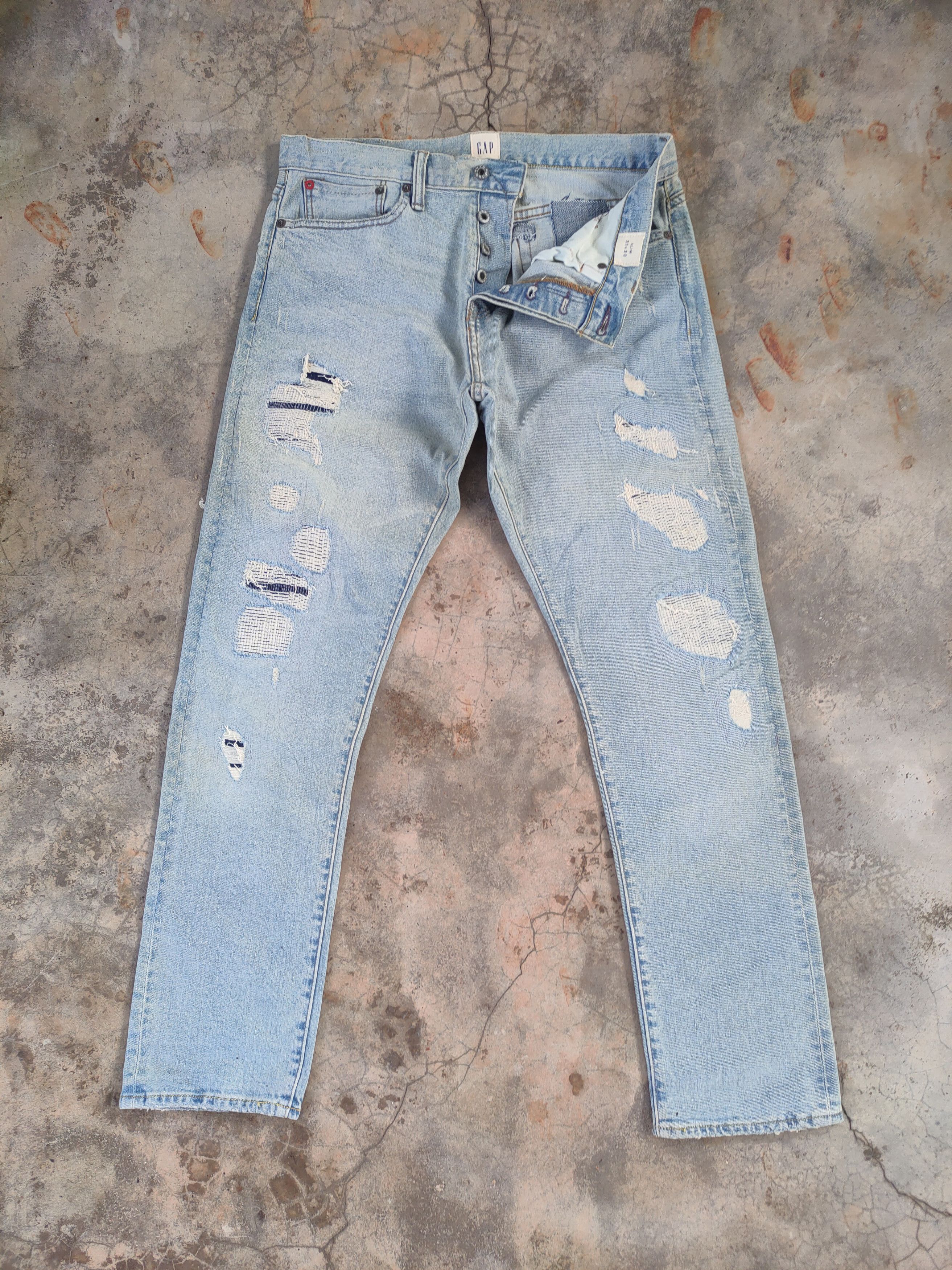Gap W32 VINTAGE GAP FADED BLUE DISTRESSED JEANS PANTS Size US 32 / EU 48 - 1 Thumbnail