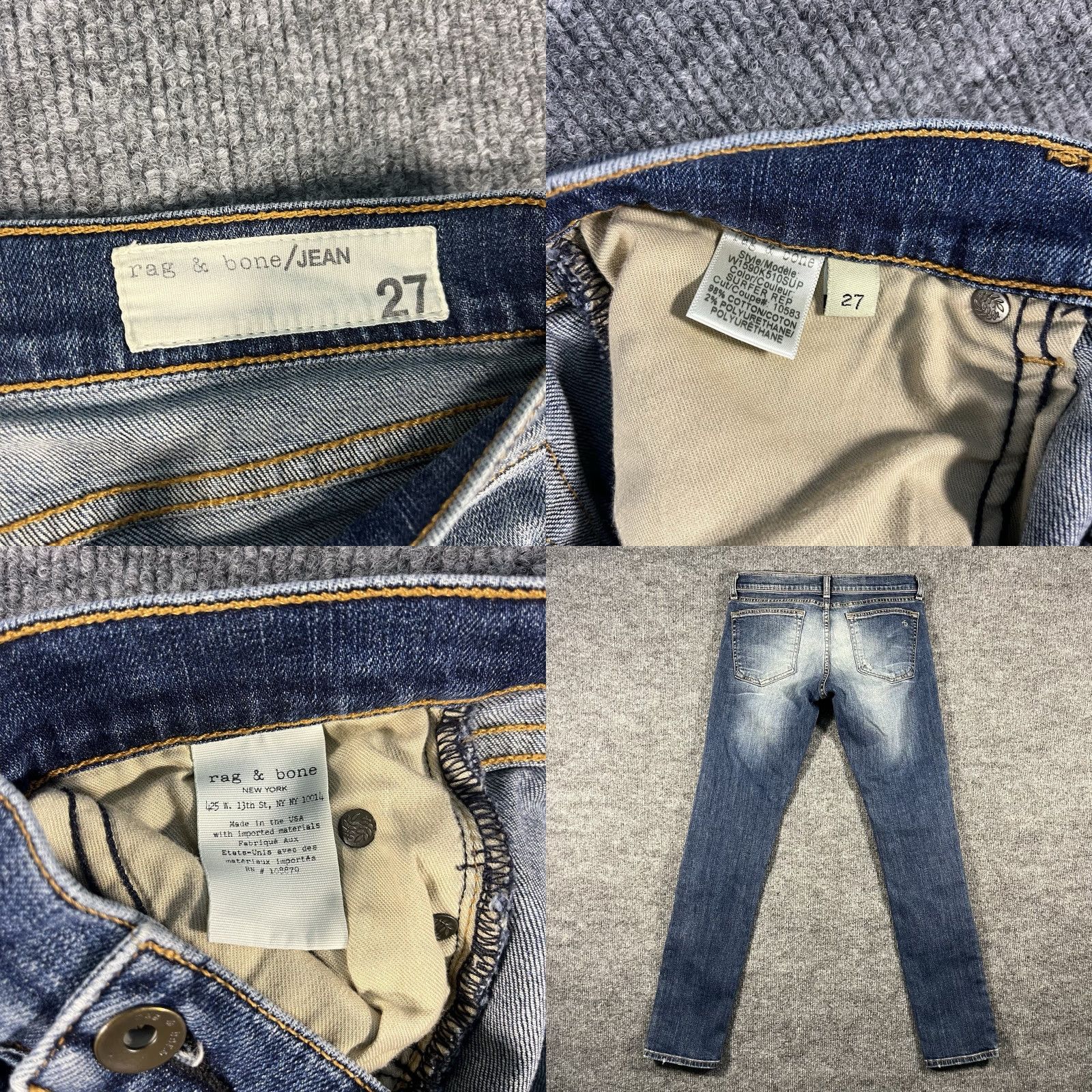 Rag & Bone rag & bone Jeans Womens 27 Blue The Dre Slim Boyfriend Distressed Denim Faded Size 27" / US 4 / IT 40 - 8 Thumbnail