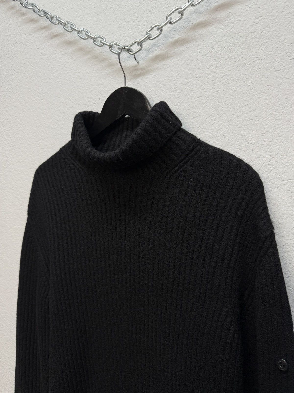 Massimo Osti × Stone Island Vintage Stone Island Knitted Wool Sweater All Black Size M Size US M / EU 48-50 / 2 - 7 Thumbnail