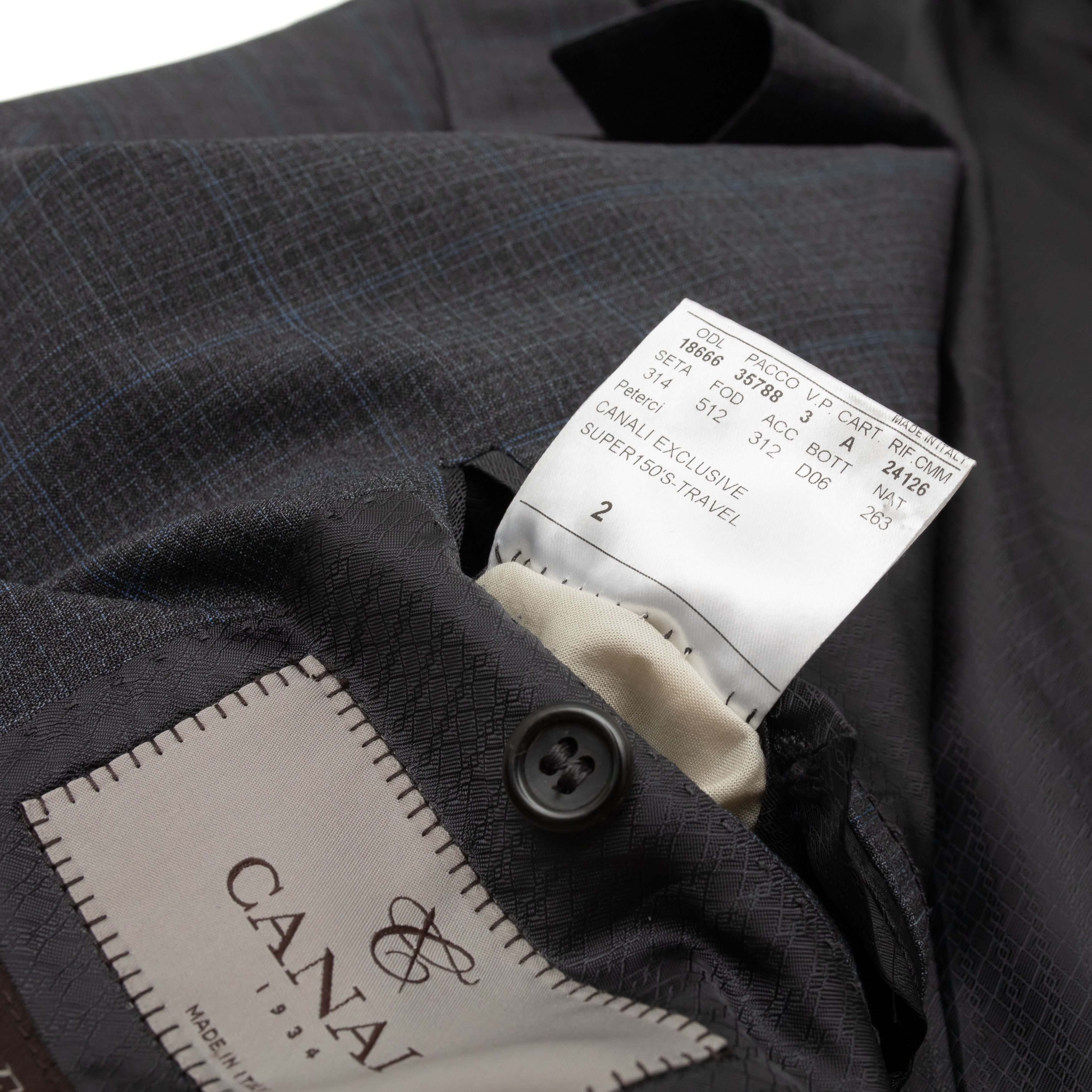 Canali CANALI Exclusive 2k$ Super 150s Travel Check Suit Jacket Size 42R - 10 Thumbnail