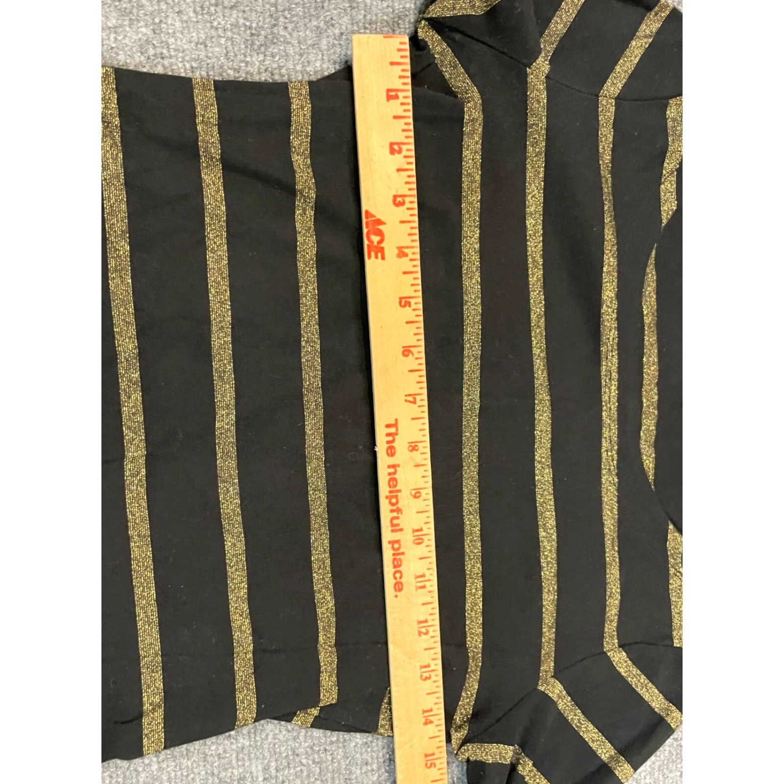 Banana Republic Banana Republic Blouse Top Womens Small S Long Sleeve Black Gold Stripes Cotton Size S / US 4 / IT 40 - 4 Thumbnail