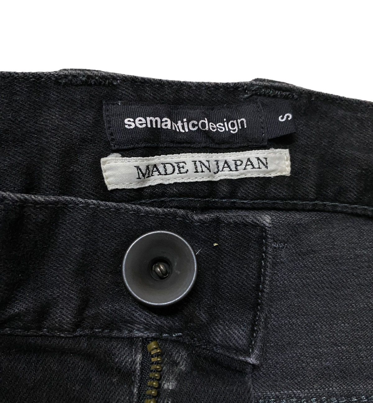 If Six Was Nine Very Rare Vintage Brand Semantic Design Waxed Jeans 1990s Size US 29 - 7 Thumbnail