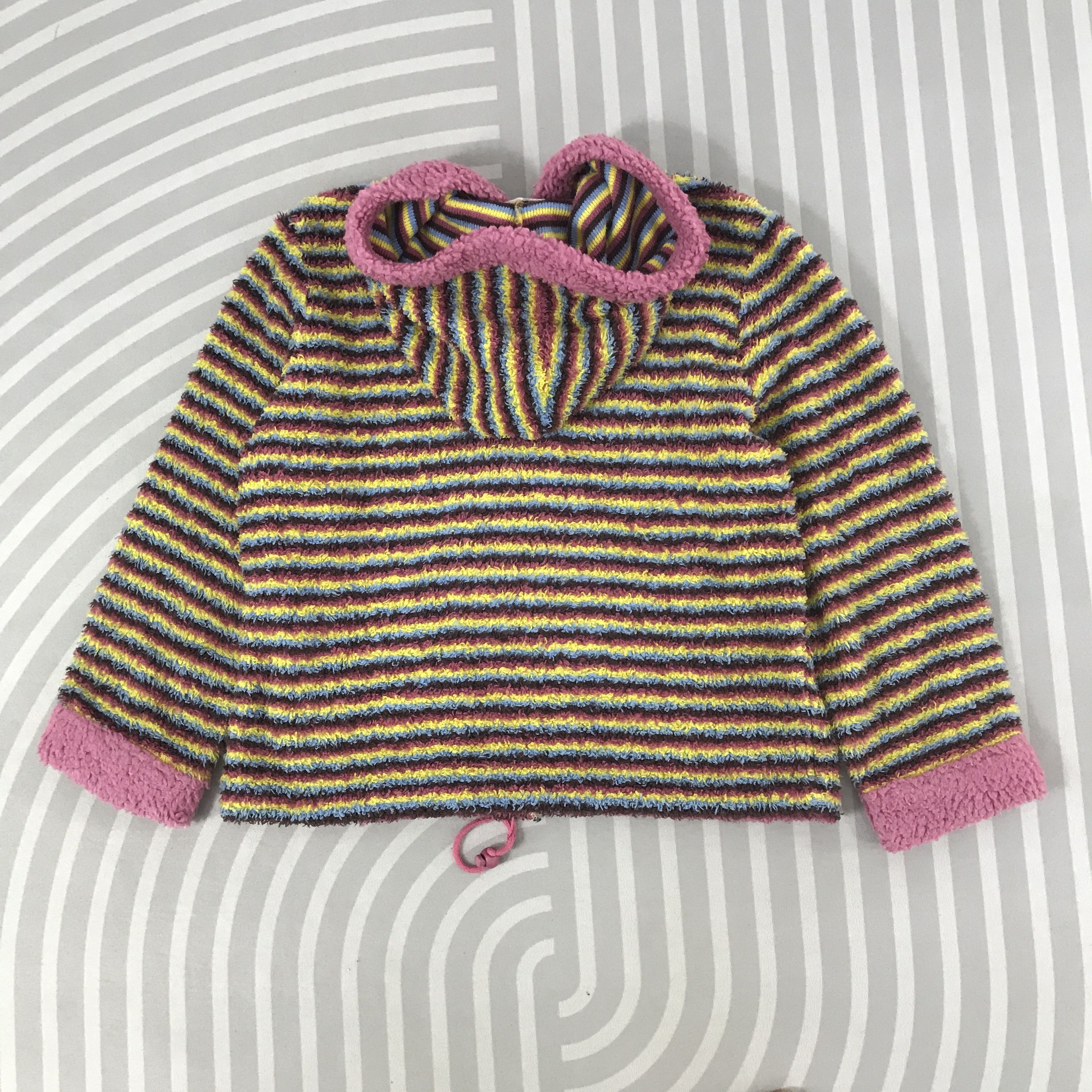 Japanese Brand × Vintage Vintage Love marchen sherpa striped zipper Jacket Size M / US 6-8 / IT 42-44 - 3 Thumbnail