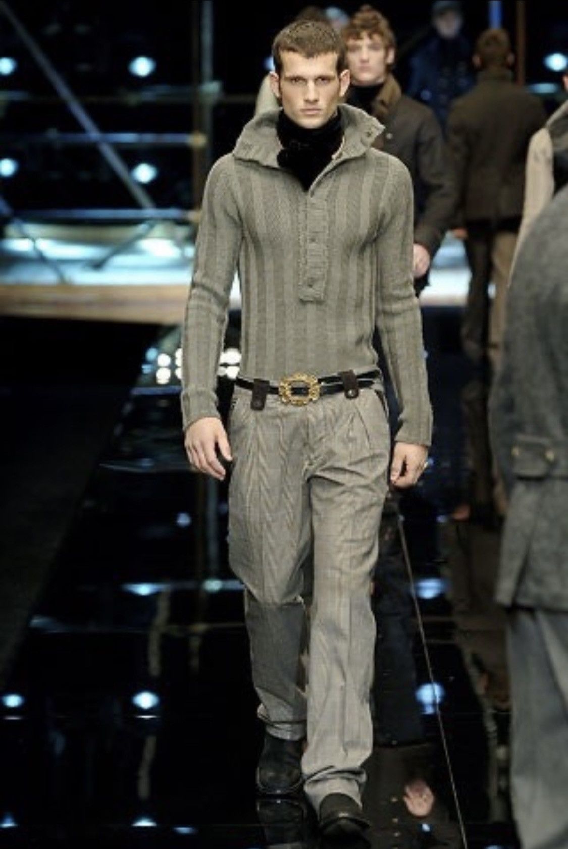 Dolce & Gabbana Dolce&Gabbana Archive Hidden Button-Up High Neck Wool Jumper Size US M / EU 48-50 / 2 - 10 Thumbnail