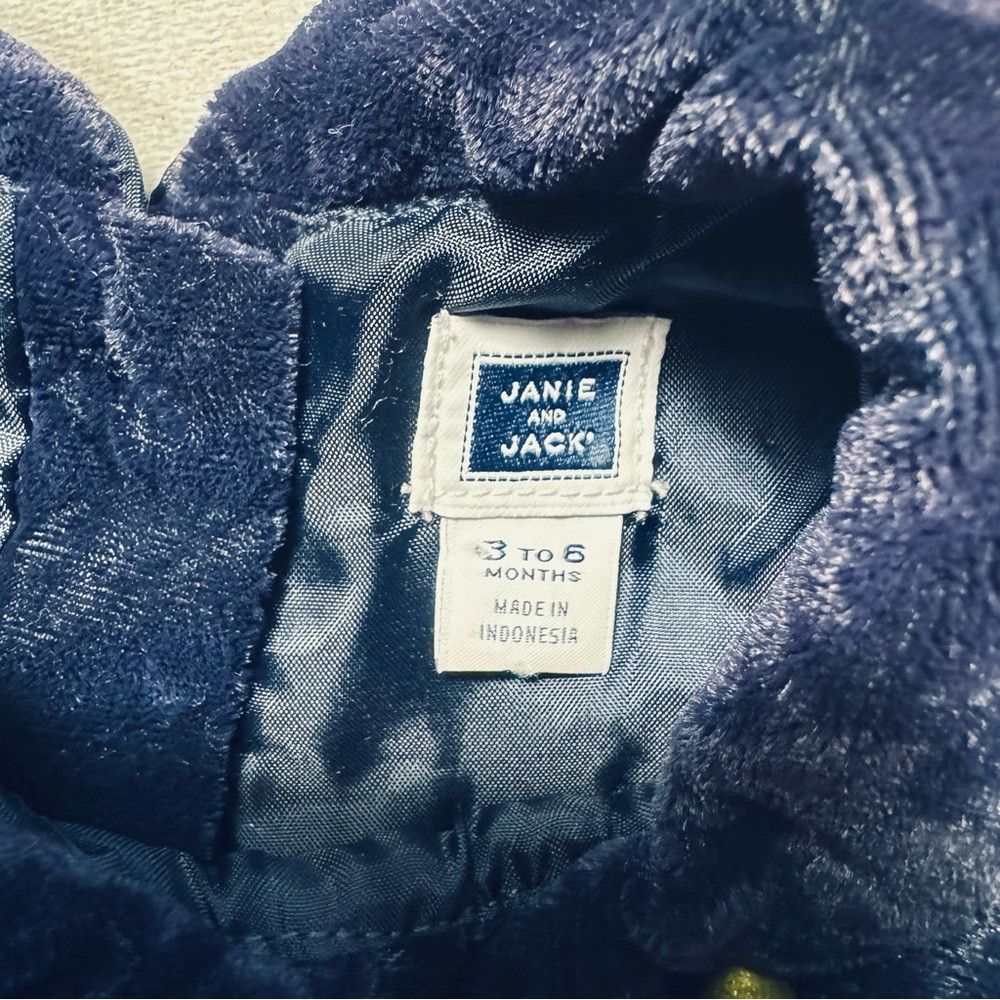 Other Janie and Jack Navy Plaid Velvet Plaid Silk Blend Dress Siz Size XXS / US 00 / IT 34 - 8 Thumbnail