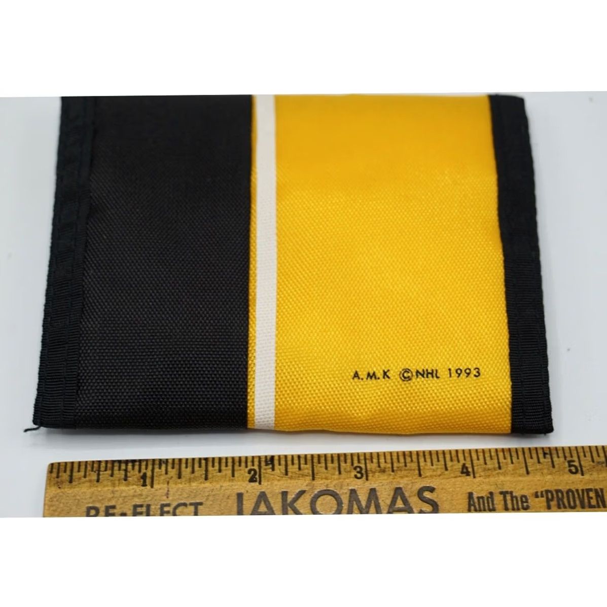 NHL NHL Pittsburgh Penguins Hockey Wallet 1993 Canvas Hook & Loop Black Size ONE SIZE - 6 Thumbnail