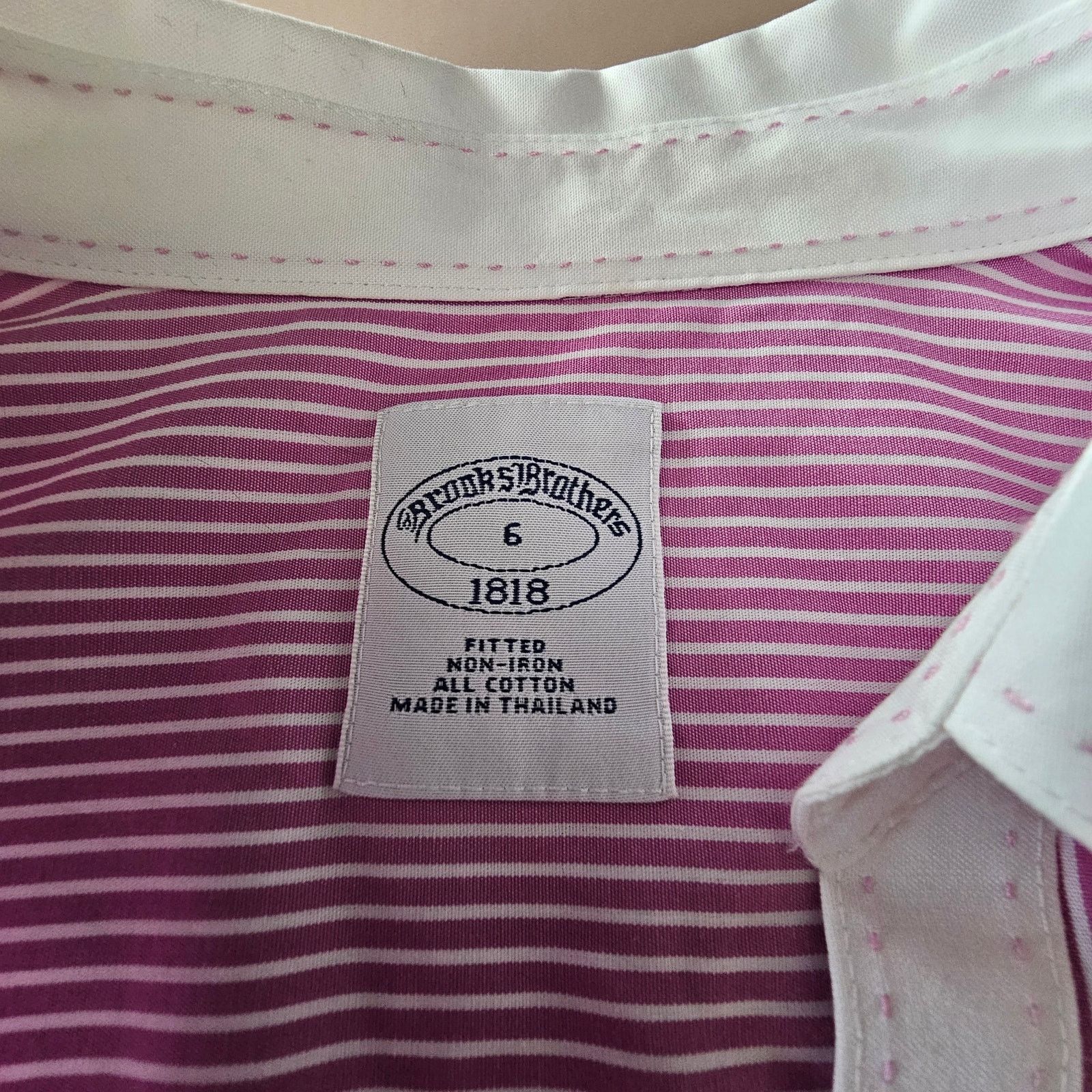 Brooks Brothers EUC Brooks Brothers 1818 Button Striped Blouse Dress Shirt 6 Size M / US 6-8 / IT 42-44 - 7 Thumbnail