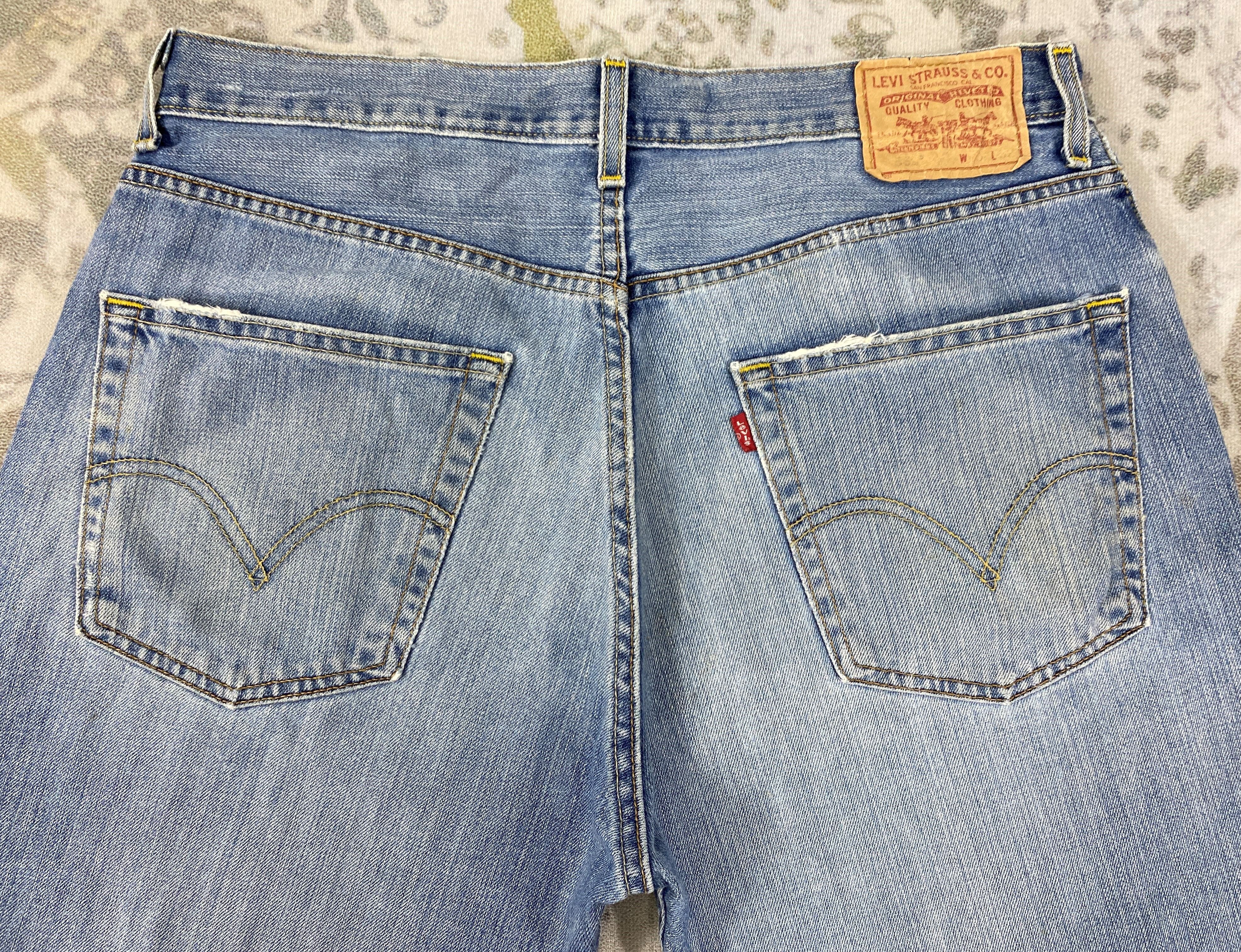 Levi's Blue Distressed Vintage Levi's 569 Loose Denim 35x32 -JN368 Size US 35 - 4 Thumbnail