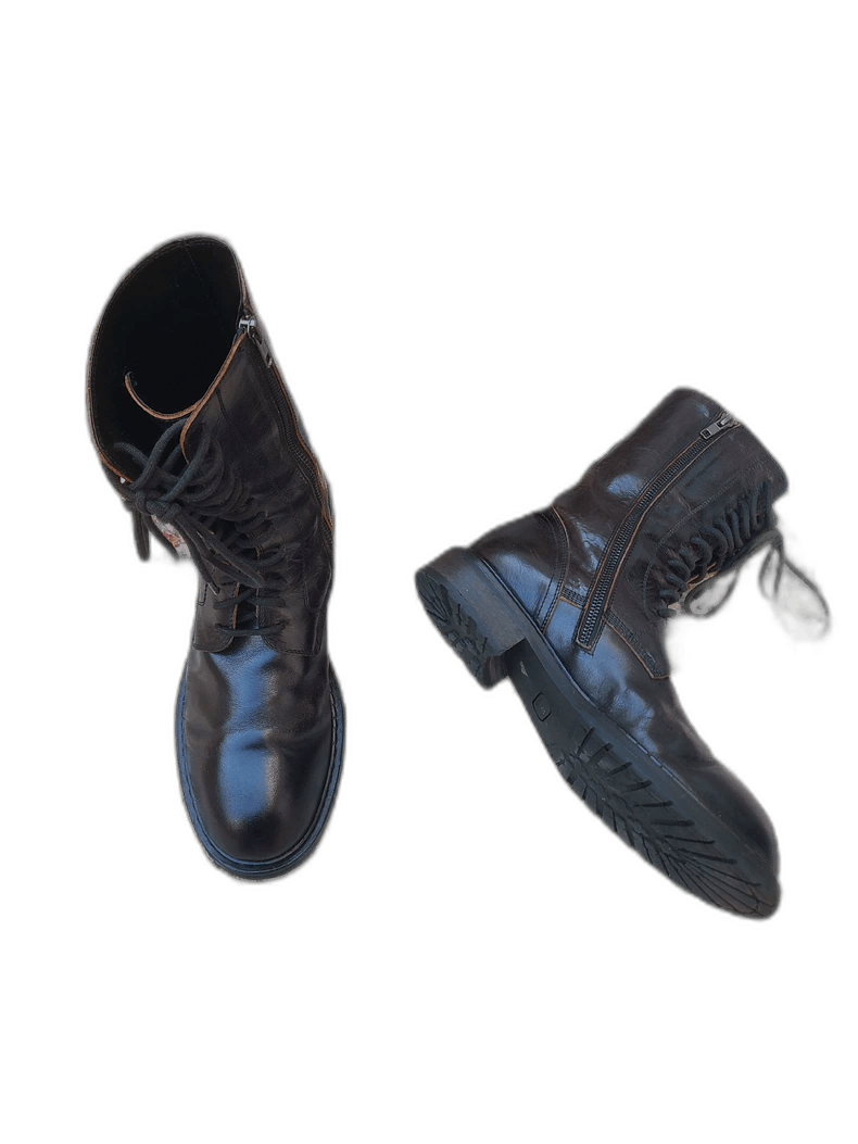 Ann Demeulemeester Ann Demeulemeester Men's Leather Combat Boots Size US 10 / IT 40 - 1 Thumbnail