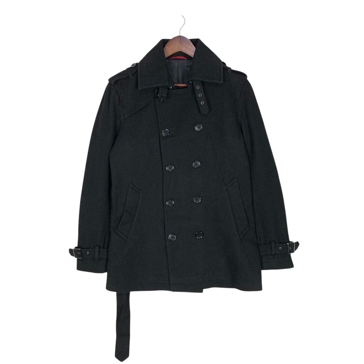 If Six Was Nine Vintage Semanticdesign Wool Short Trench Coat Black Size US S / EU 44-46 / 1 - 2 Thumbnail