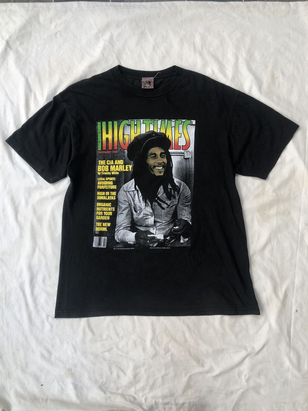 Band Tees × Bob Marley × Japanese Brand 00s Vintage Bob Marley High Times Tee Size US M / EU 48-50 / 2 - 1 Thumbnail