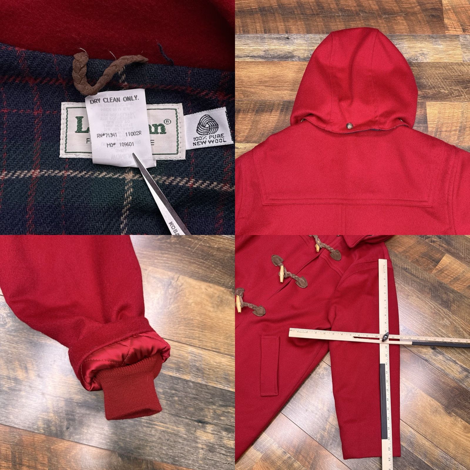 Vintage VINTAGE L.L. Bean Duffle Coat Womens 10 Red Wool Long Coat with Toggle Buttons Size L / US 10 / IT 46 - 8 Thumbnail