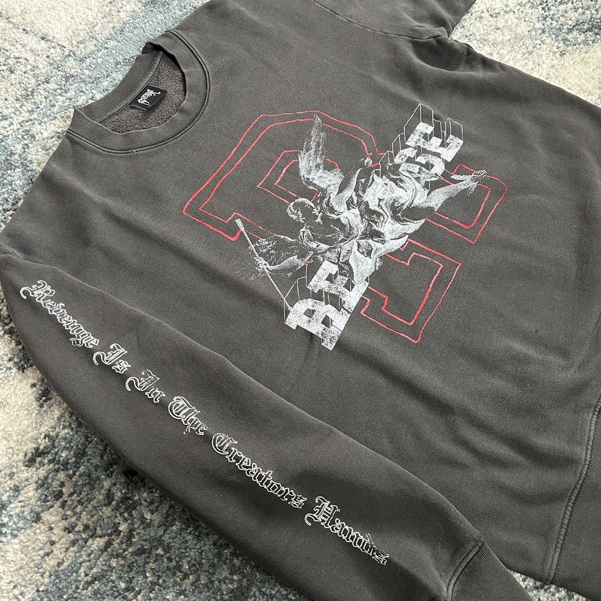 Revenge KOSUKE KAWAMURA FADED ViNTAGE BLACK R-LOGO ANGEL CREWNECK Size US XL / EU 56 / 4 - 4 Thumbnail