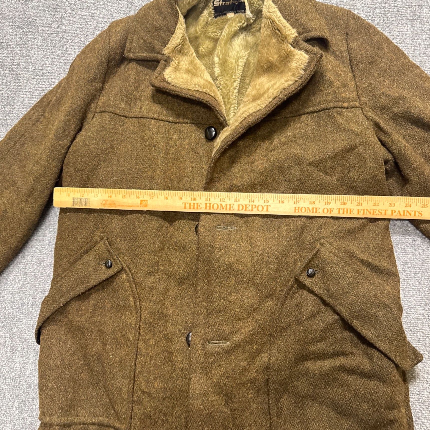 The Unbranded Brand VINTAGE Pea Coat Coat Men L Brown Fur Lined 40L Full Zip Stratojac Size US L / EU 52-54 / 3 - 7 Thumbnail