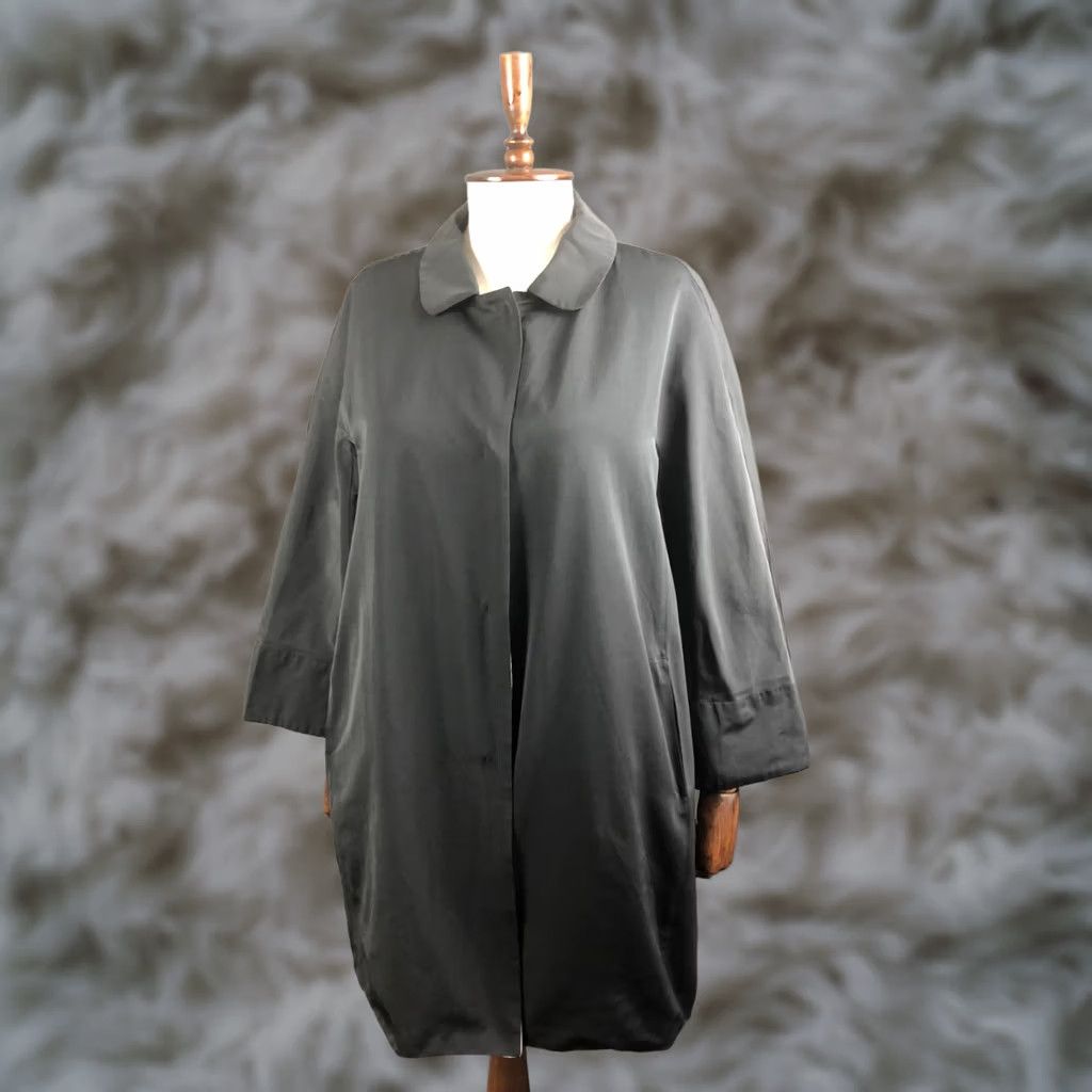 Max Mara 'S Max Mara Trench Coat Size 14 Black Snap Down Polyester Women Size XL / US 12-14 / IT 48-50 - 1 Thumbnail