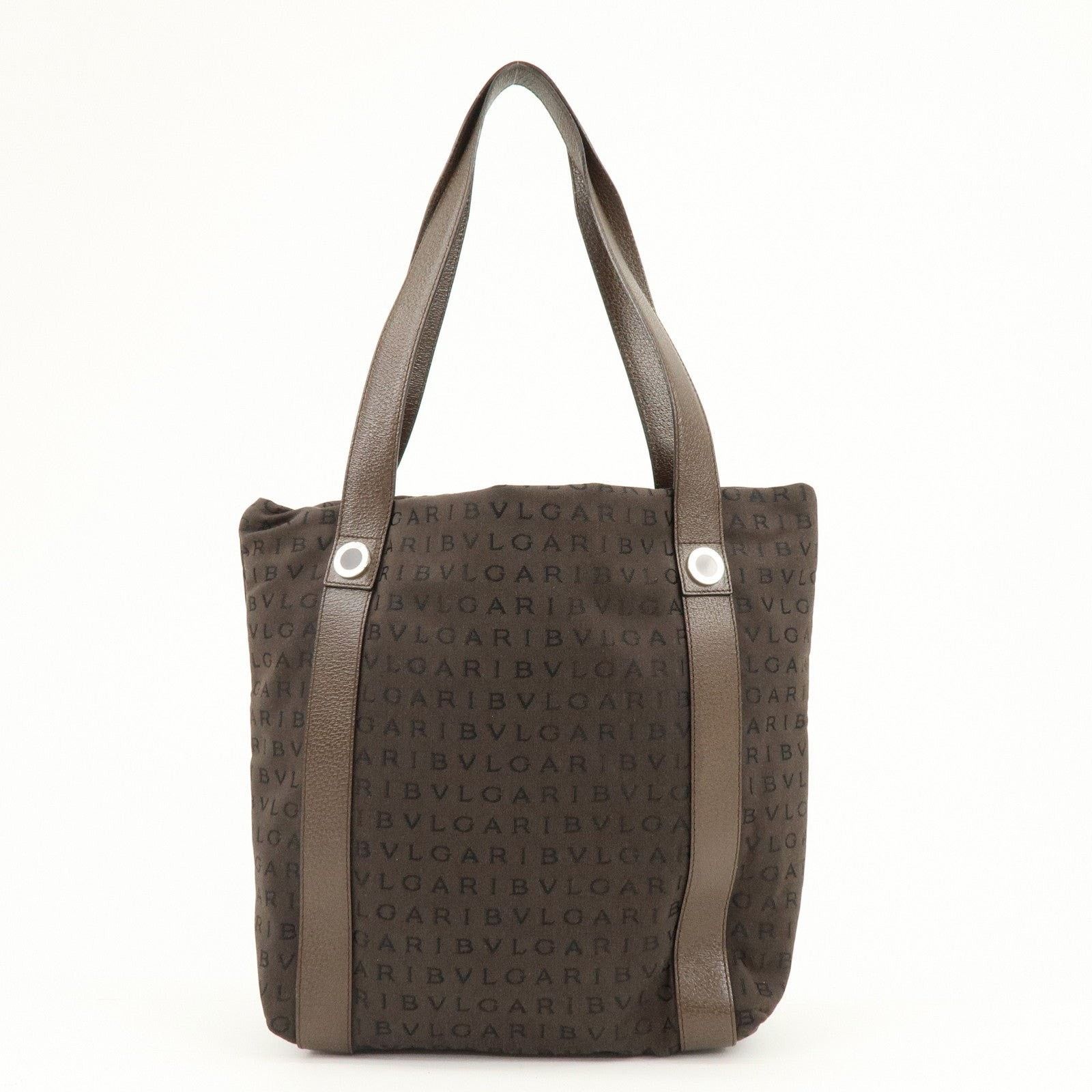 Bvlgari Bvlgari Logomania Canvas & Leather Tote Brown Size ONE SIZE - 2 Thumbnail